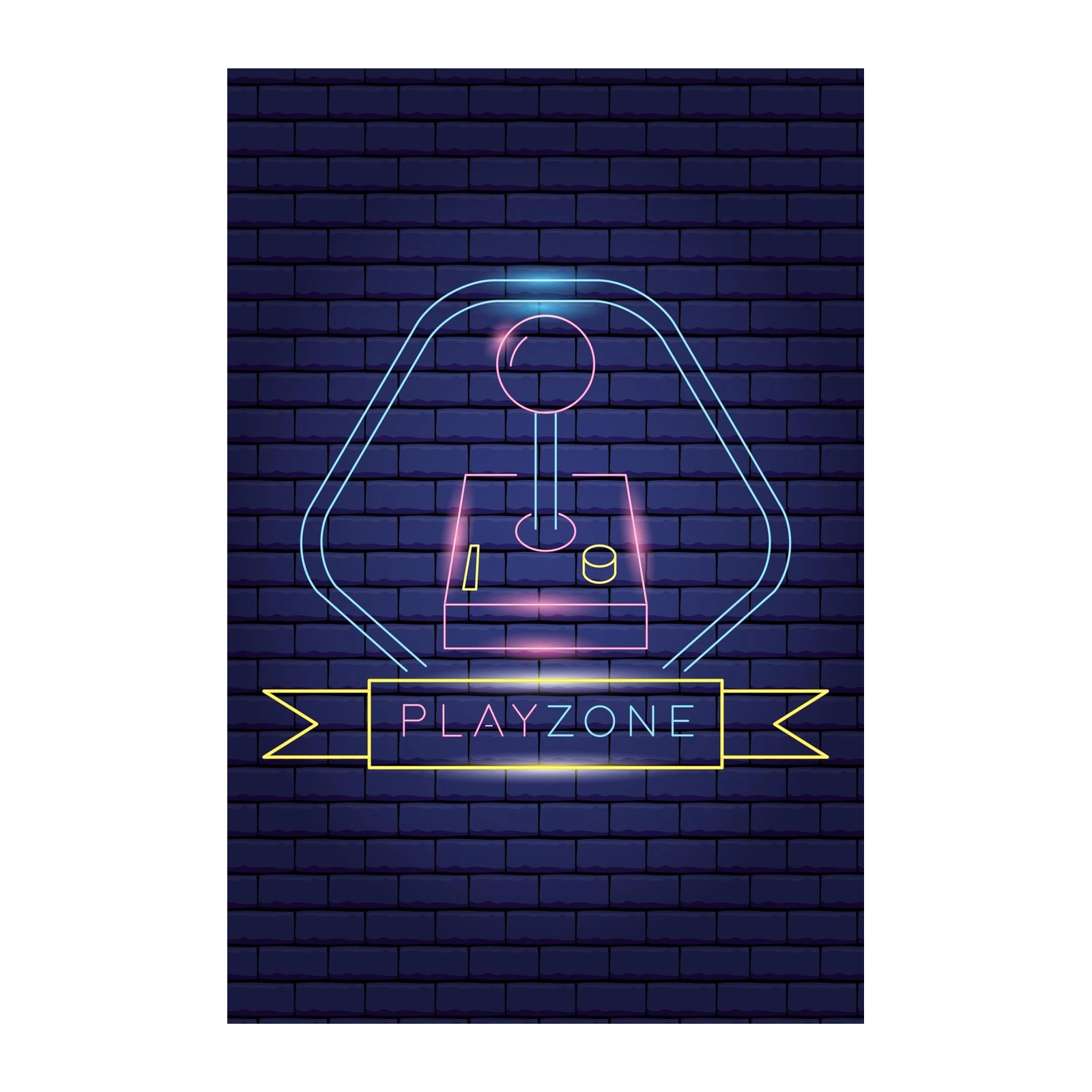 Retro Arcade Neon "Playzone" Wall Art