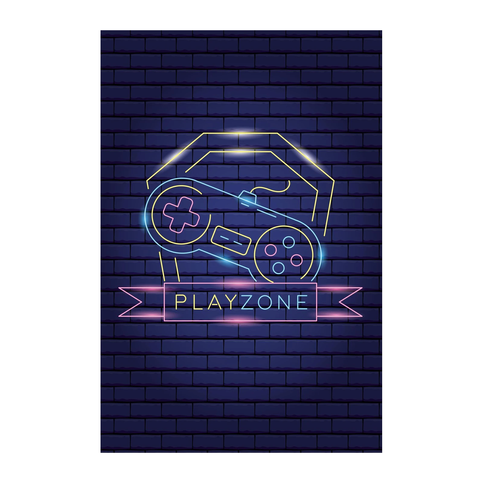 Neon Gamer Controller Playzone Wall Art
