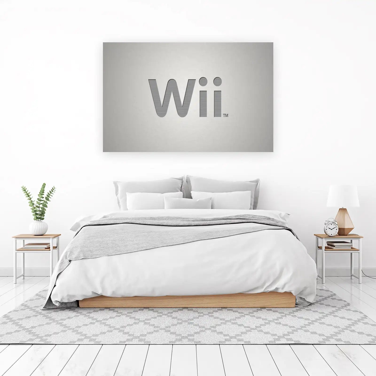 Retro Wii Logo Minimalist Wall Art