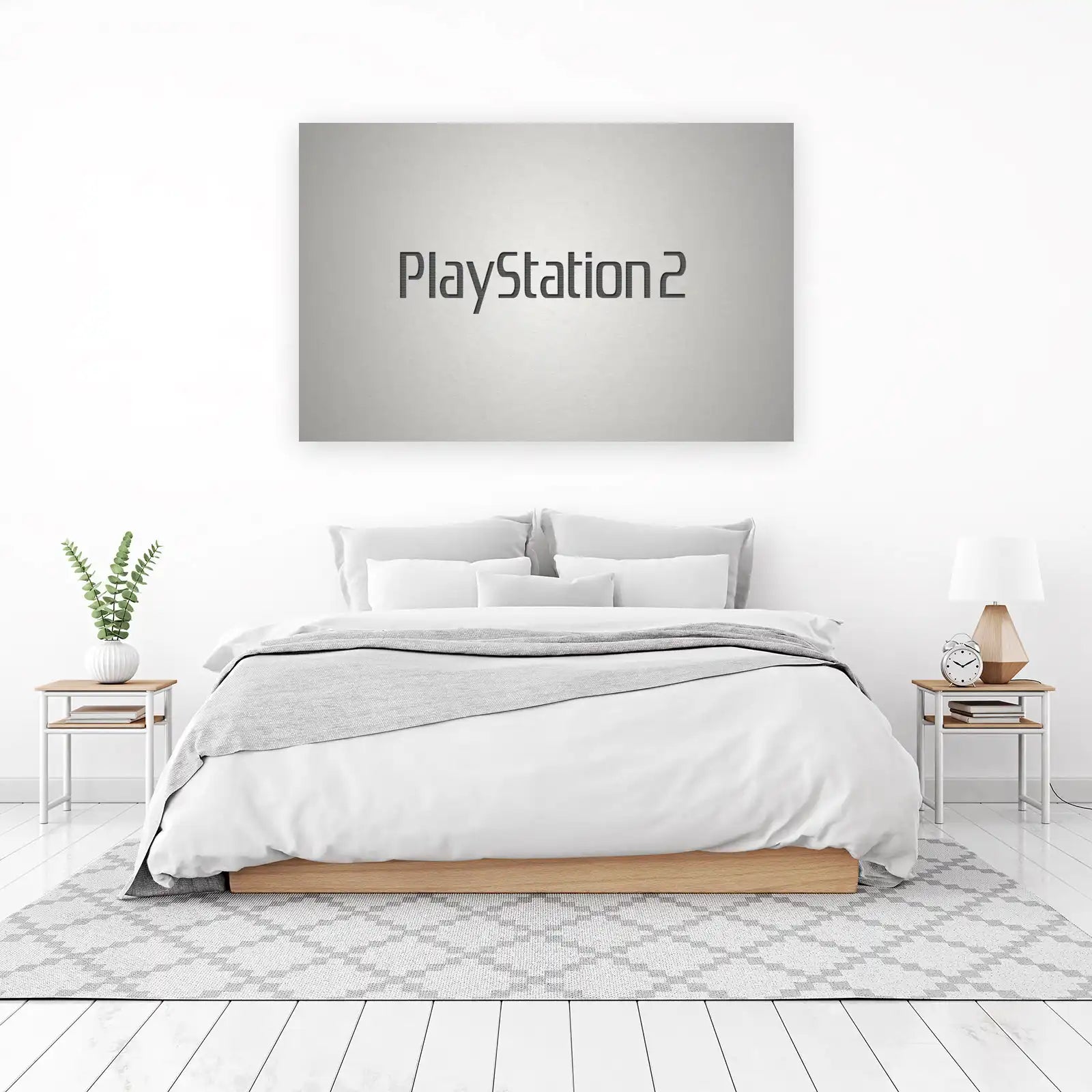 Retro PlayStation 2 Logo Minimalist Wall Art