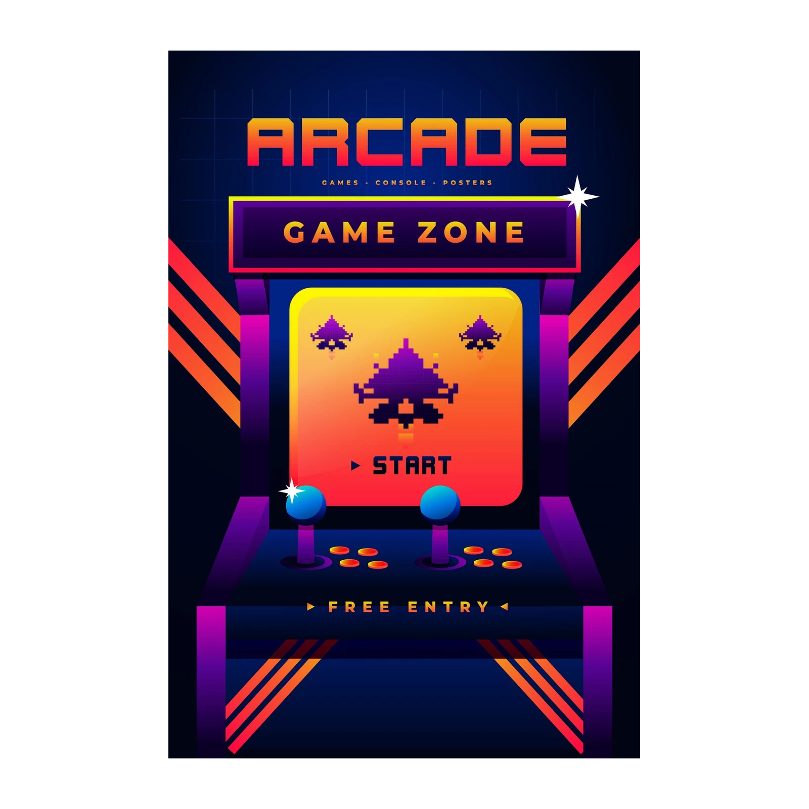 Retro Arcade Game Zone Wall Art