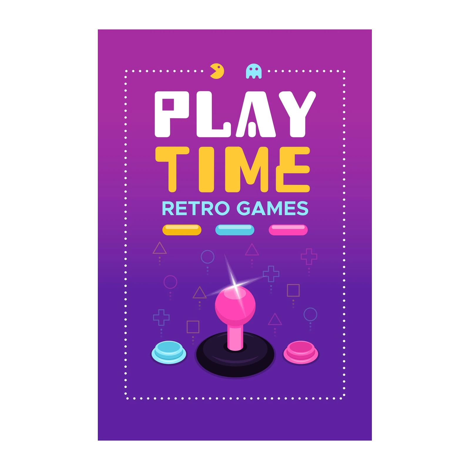 Retro Gaming Play Time Wall Art