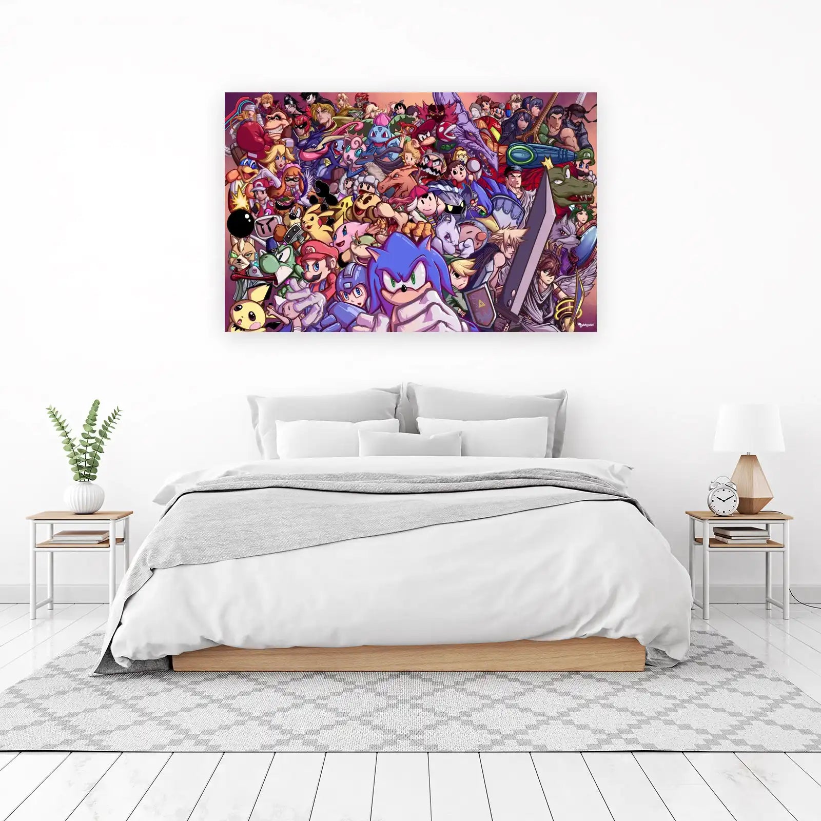 Epic Smash Bros Character Collage Wall Art