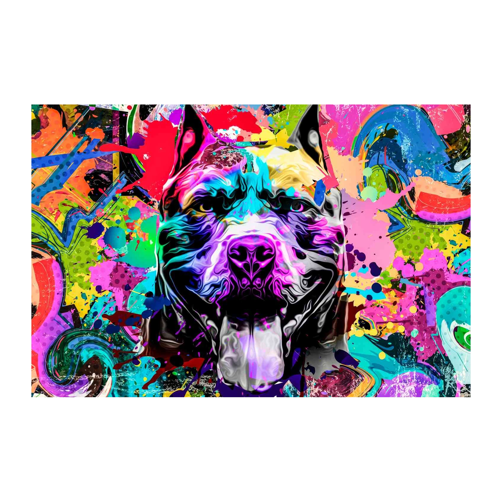Vibrant Pitbull Pop Art Wall Art