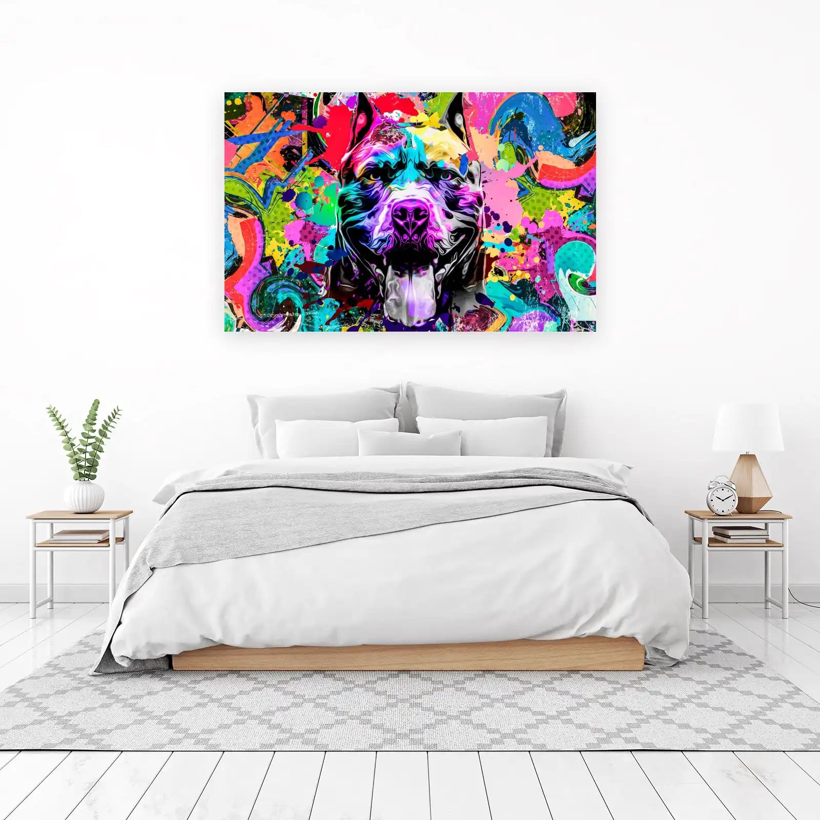 Vibrant Pitbull Pop Art Wall Art