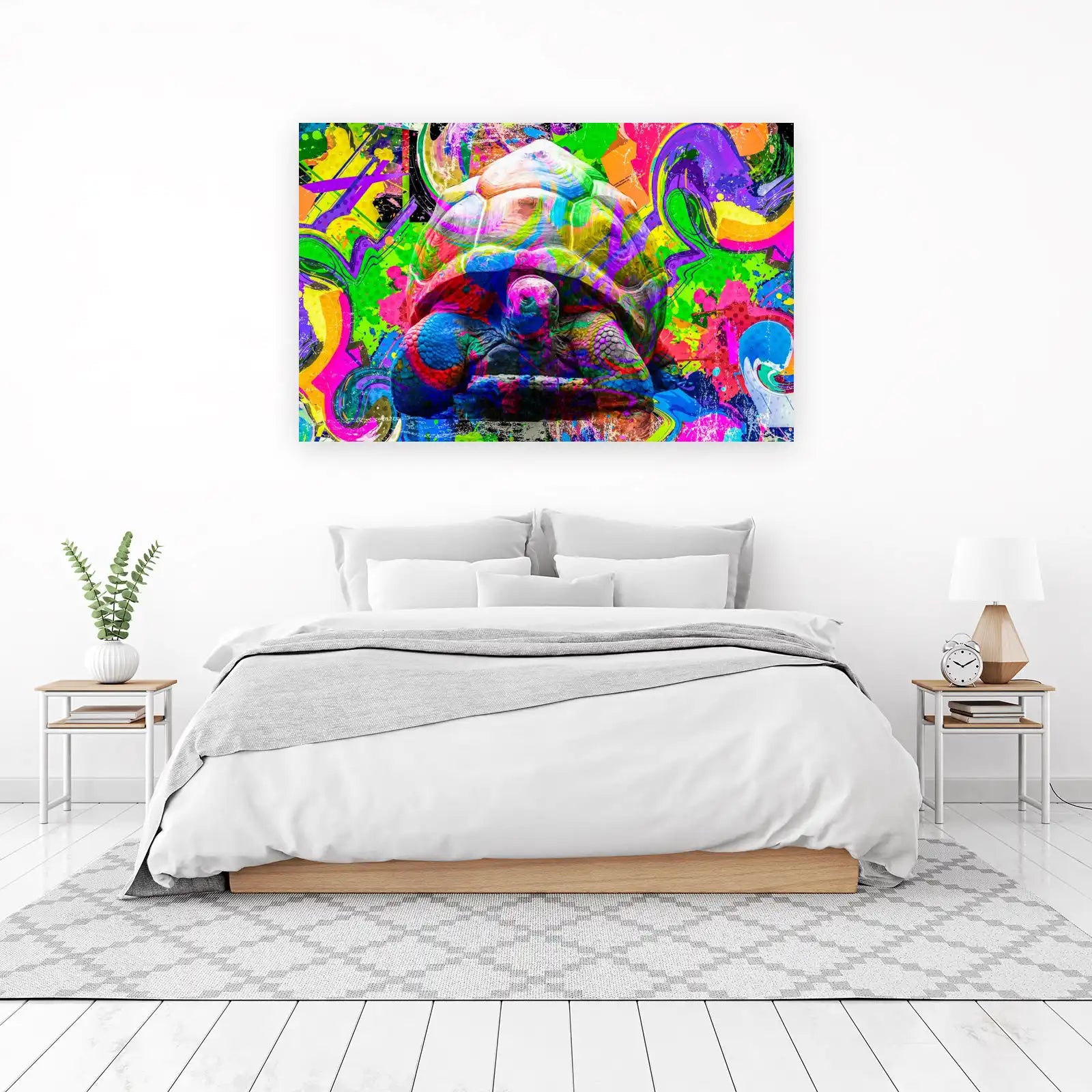 Vibrant Psychedelic Turtle Wall Art