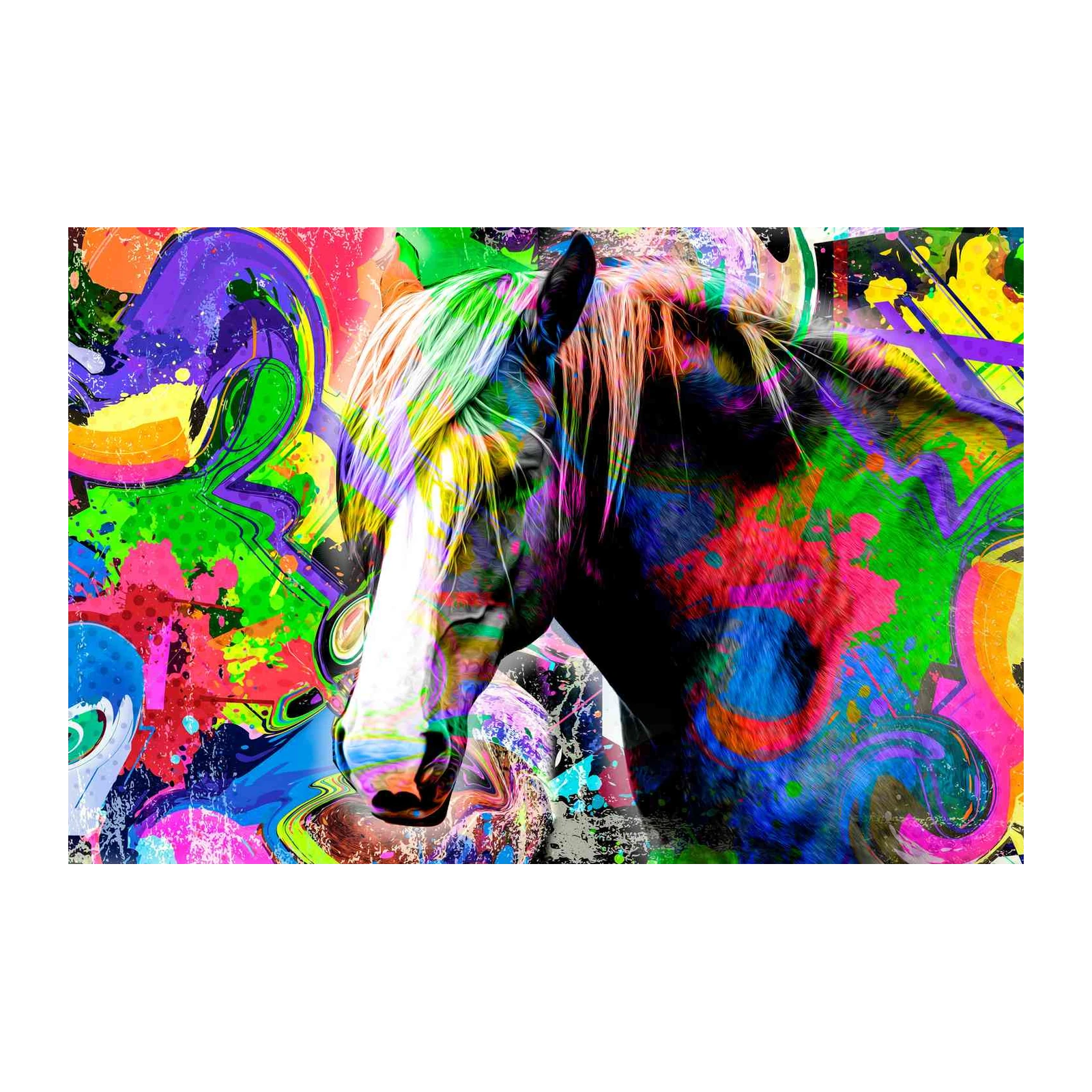 Vibrant Abstract Horse Wall Art Wall Art