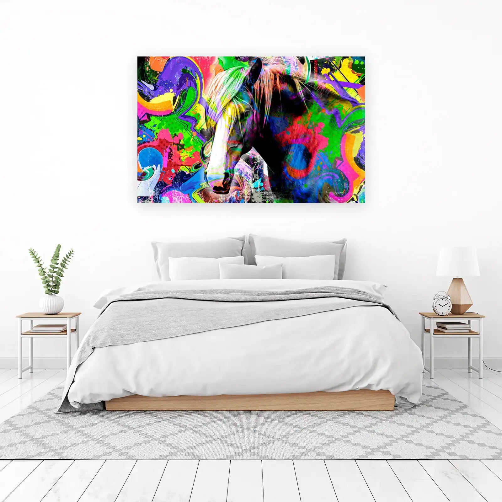 Vibrant Abstract Horse Wall Art Wall Art