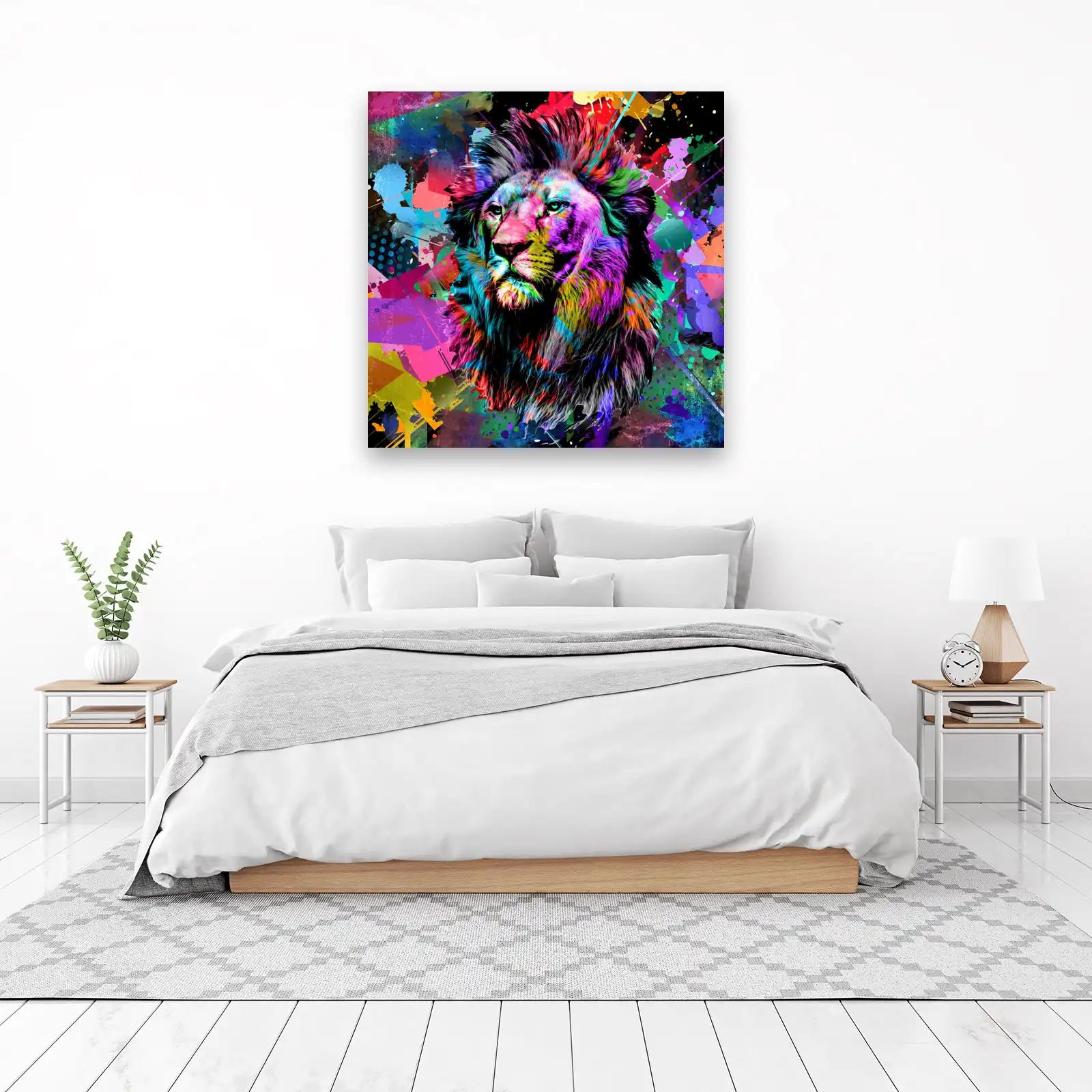 Vibrant Lion Abstract Pop Art Wall Art