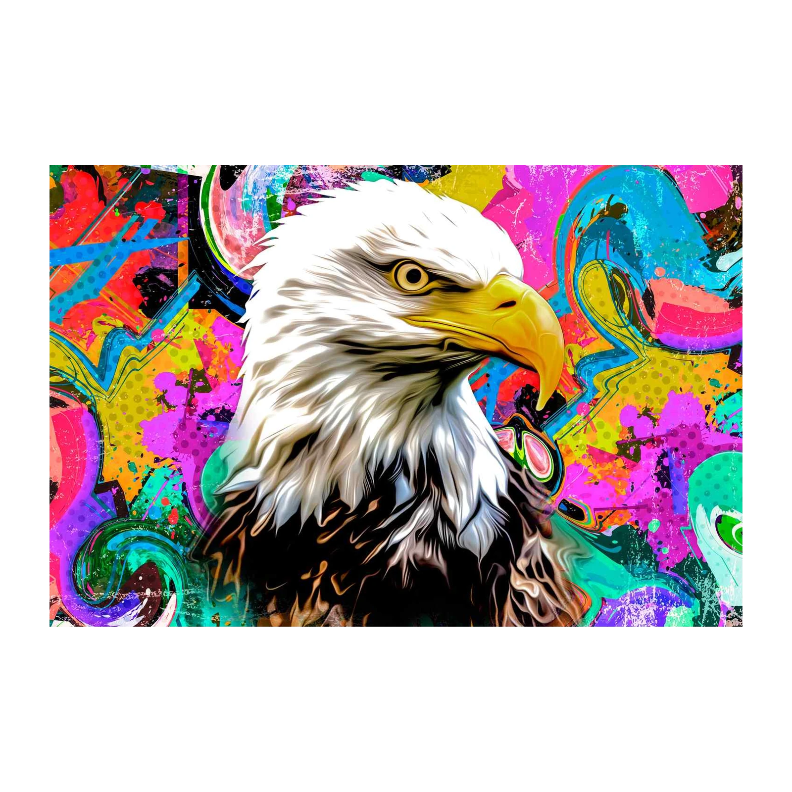 Vibrant Graffiti Eagle Pop Art Wall Art