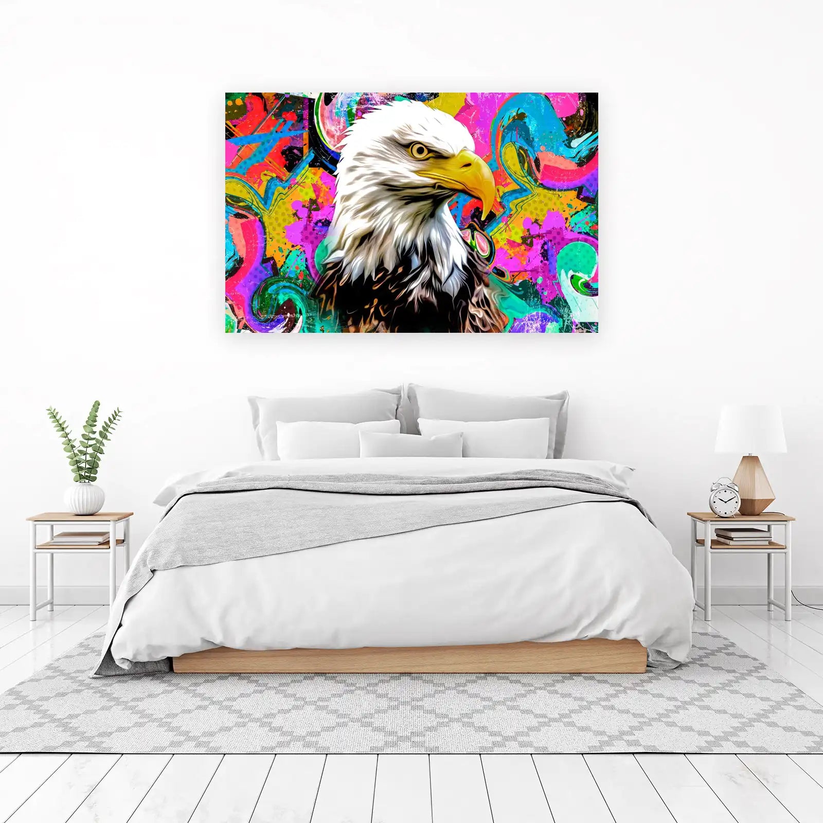 Vibrant Graffiti Eagle Pop Art Wall Art