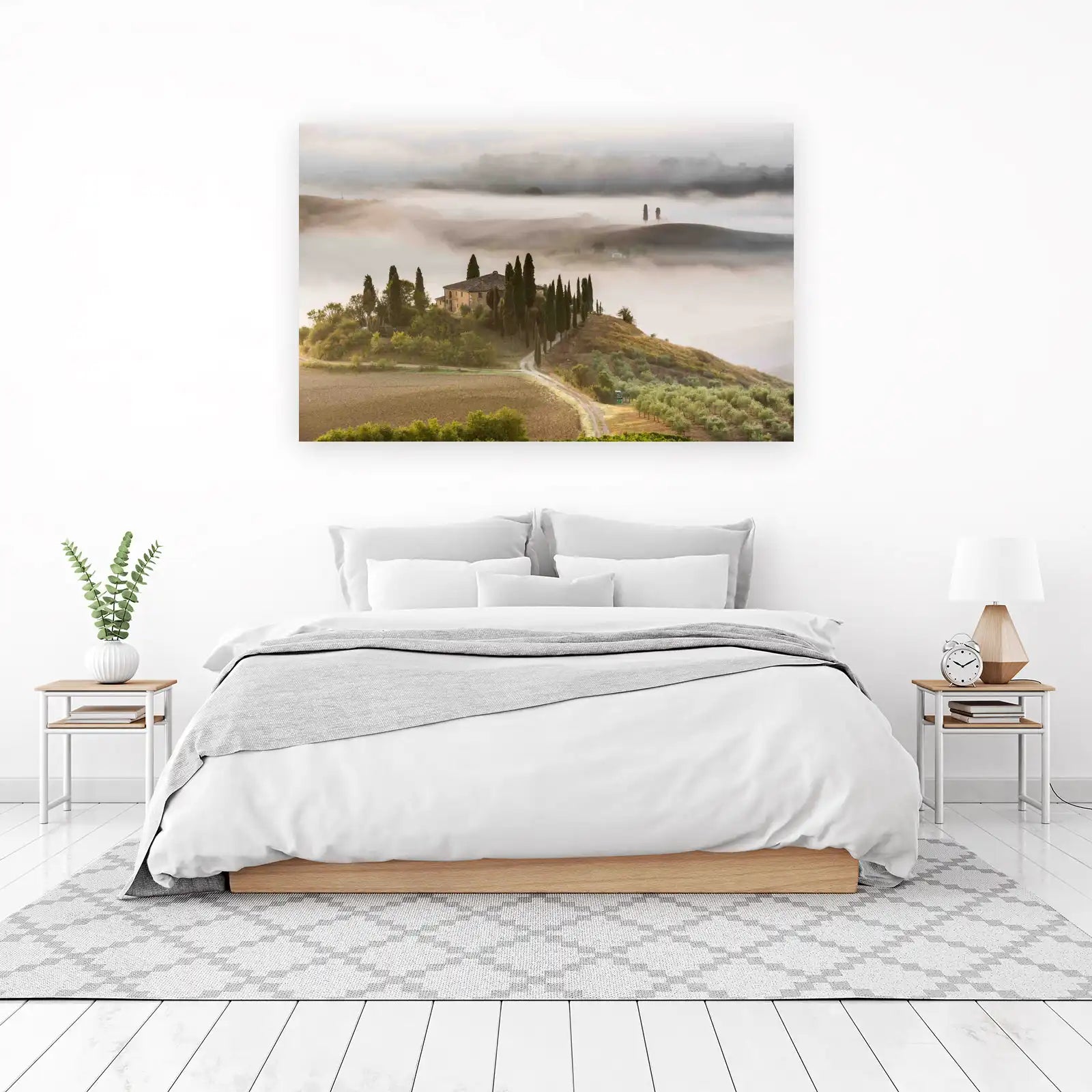 Tuscan Estate Foggy Morning Wall Art