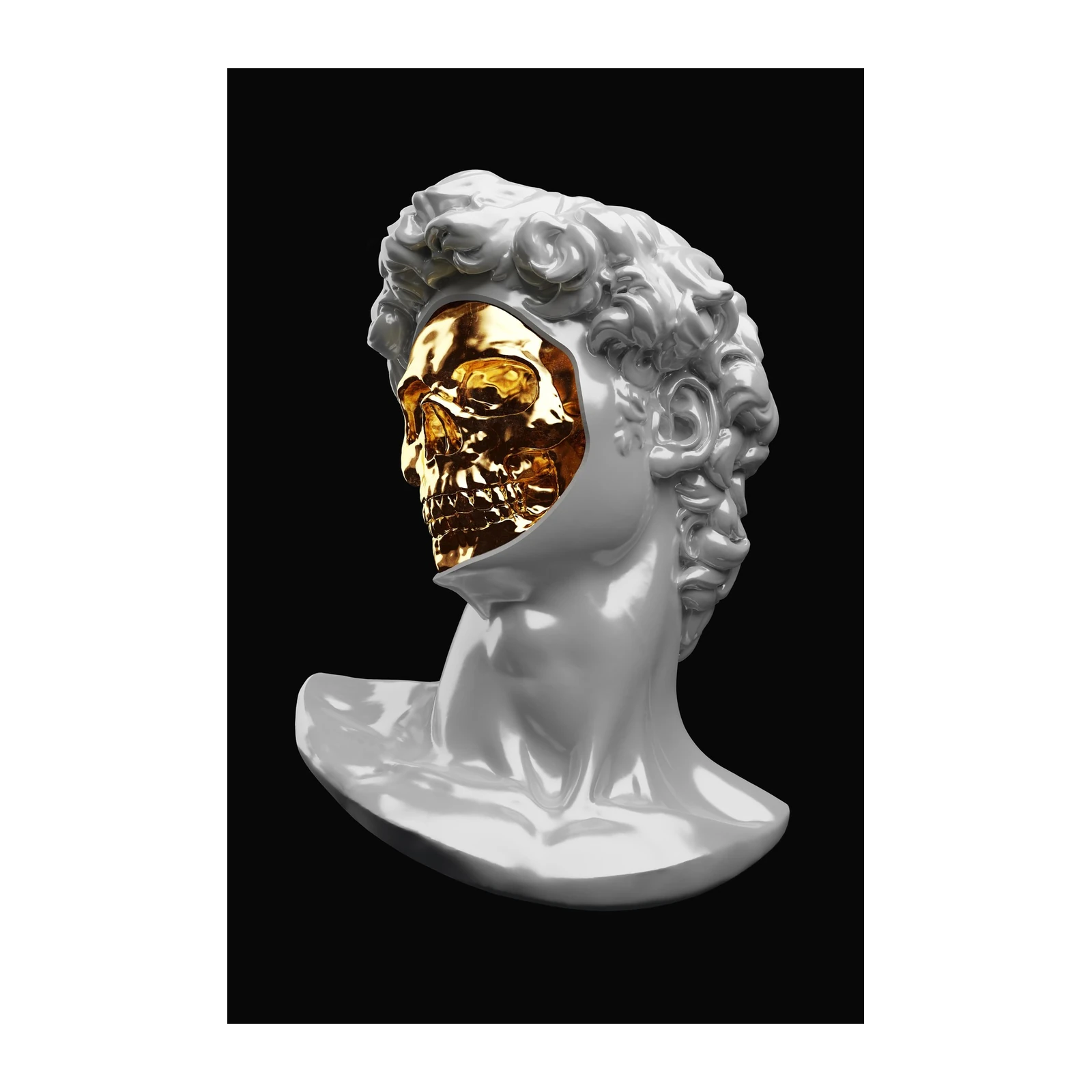 Gold Skull Renaissance Bust Wall Art