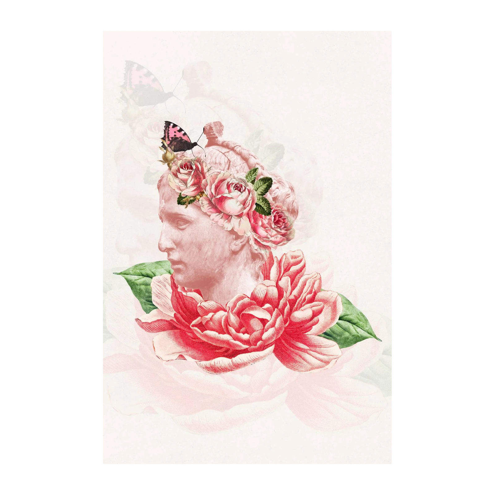 Vintage Floral Sculpture Butterfly Wall Art