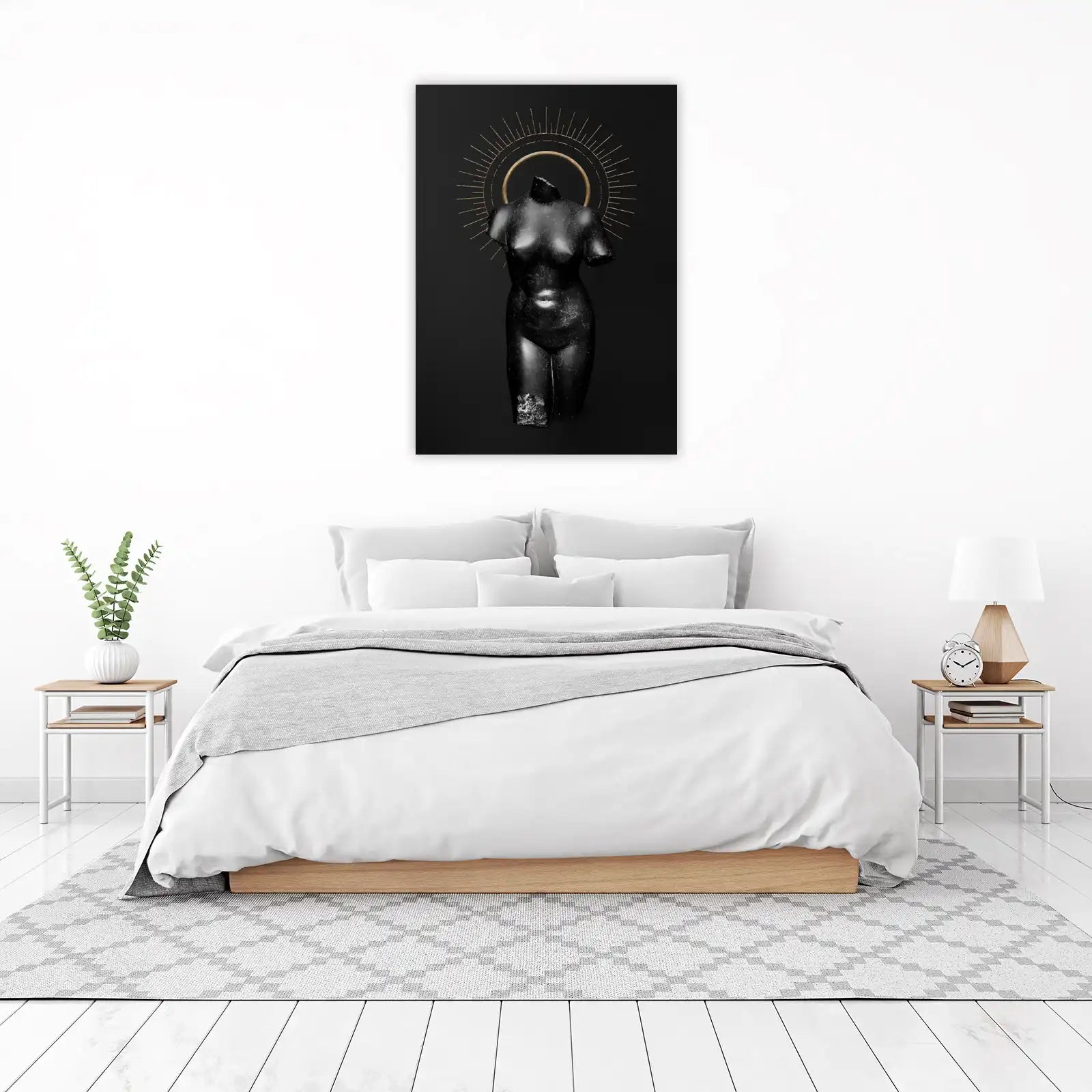 Elegant Venus Torso with Gold Aura Wall Art