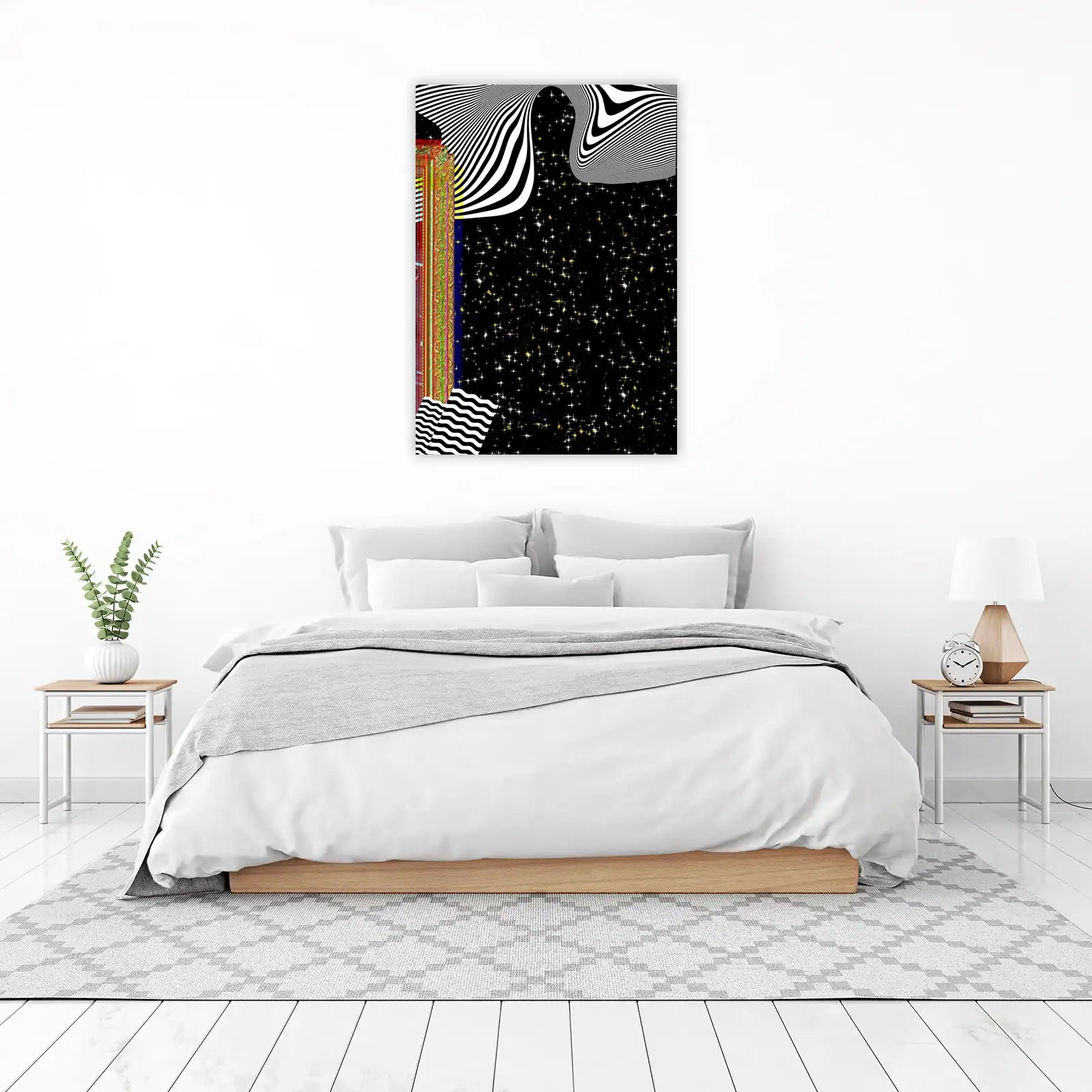 Abstract Starry Night Optical Illusion Wall Art