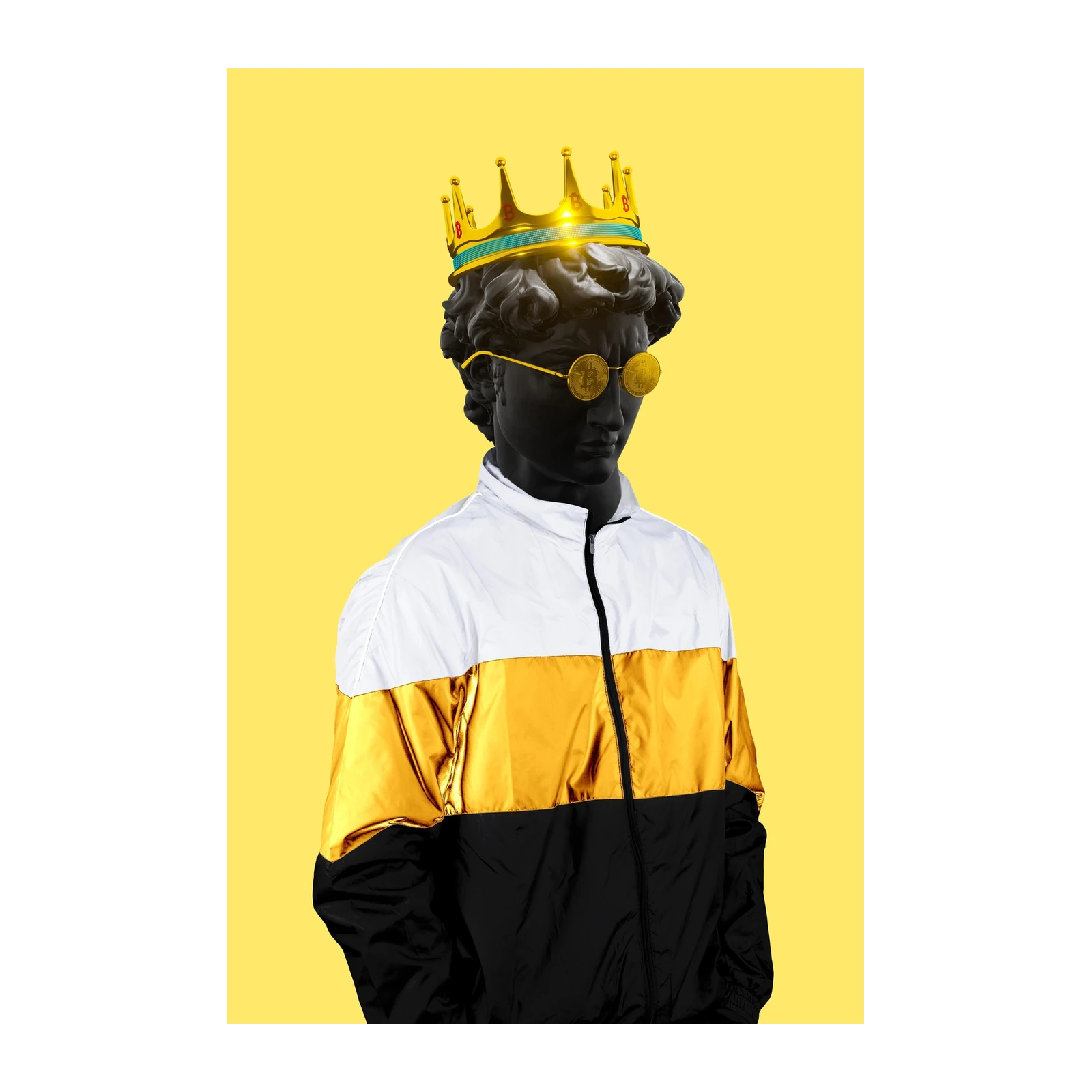 Bitcoin King Statue Streetwear Wall Art
