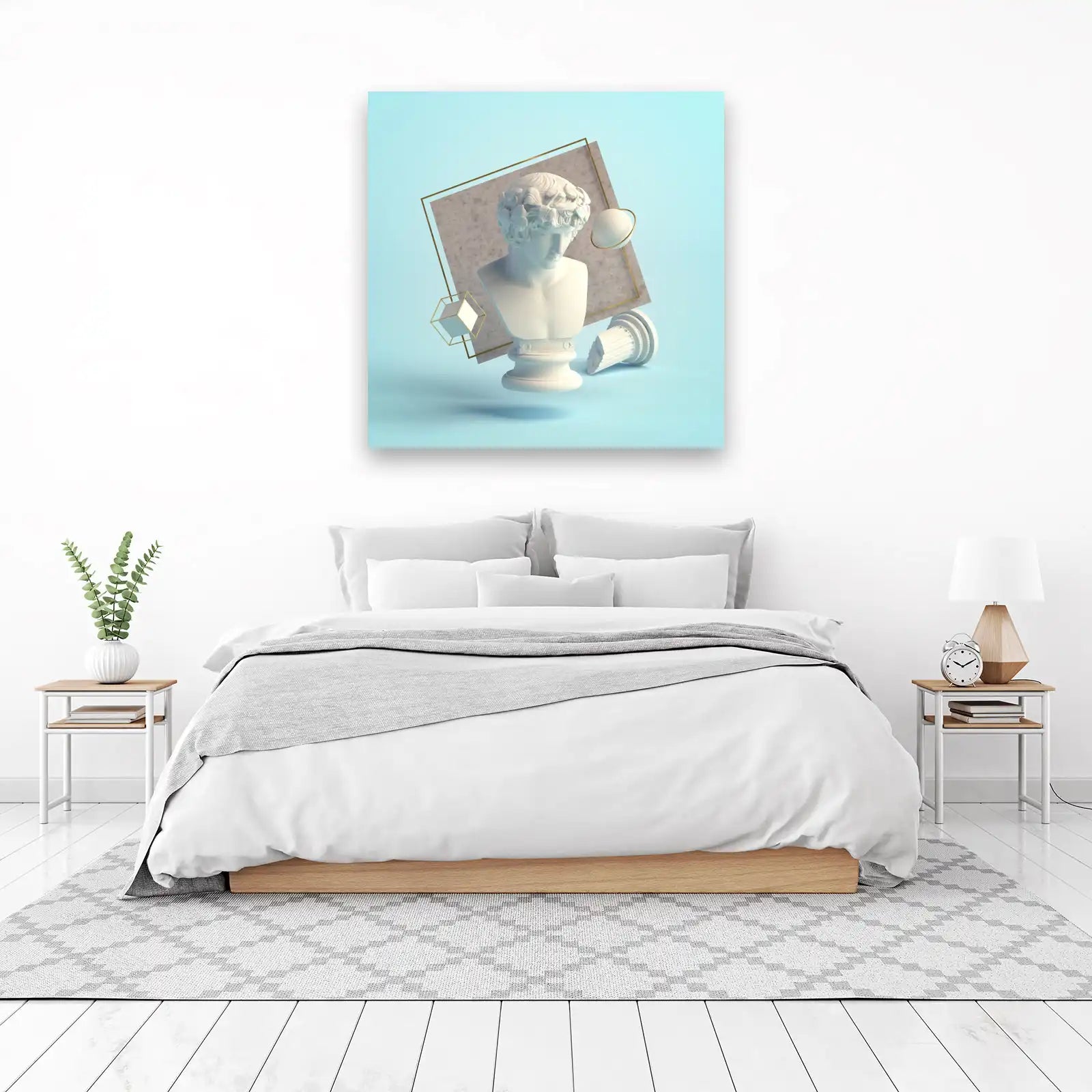 Modern Greek Bust & Geometric Art Wall Art
