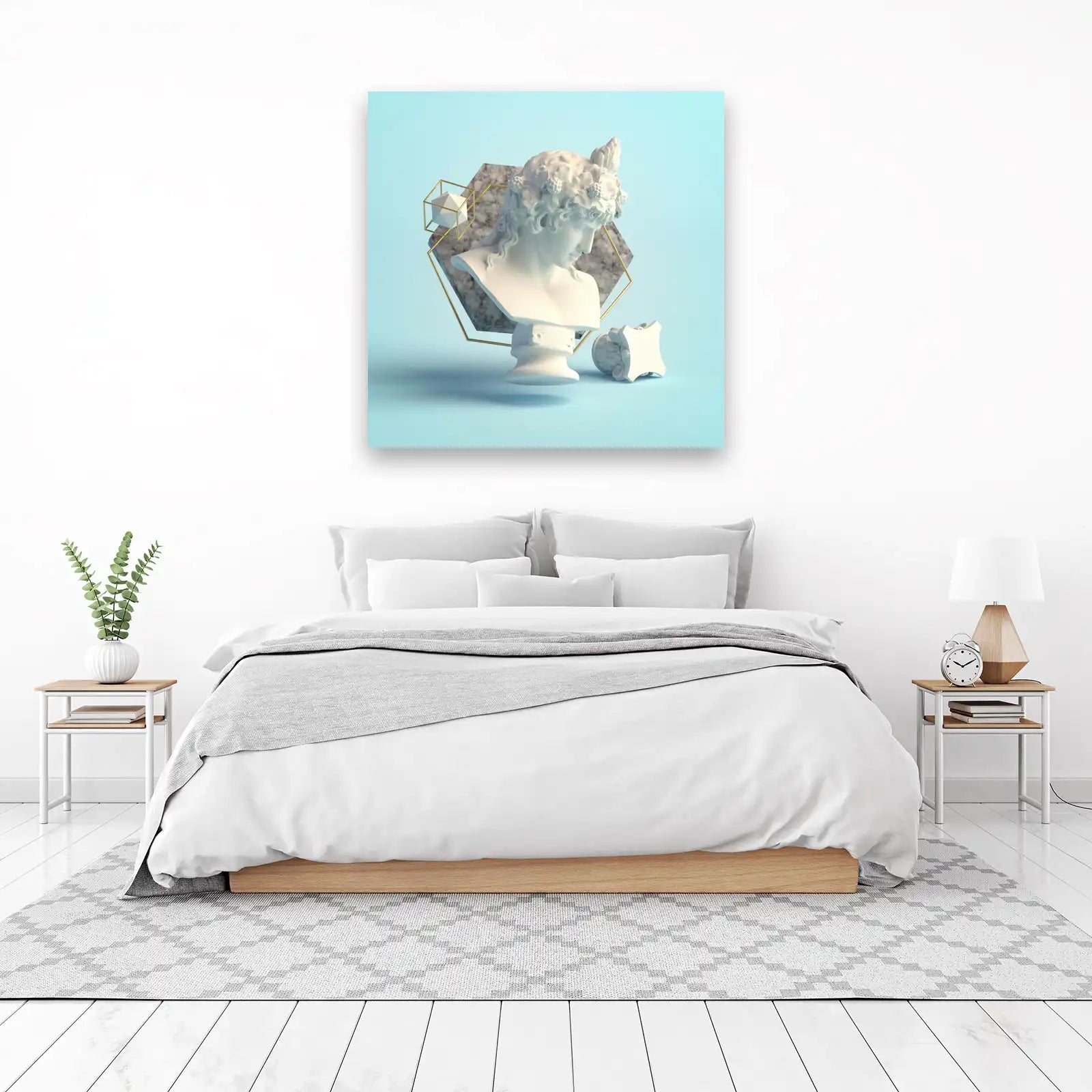 Modern Abstract Bust Gold Geometric Wall Art