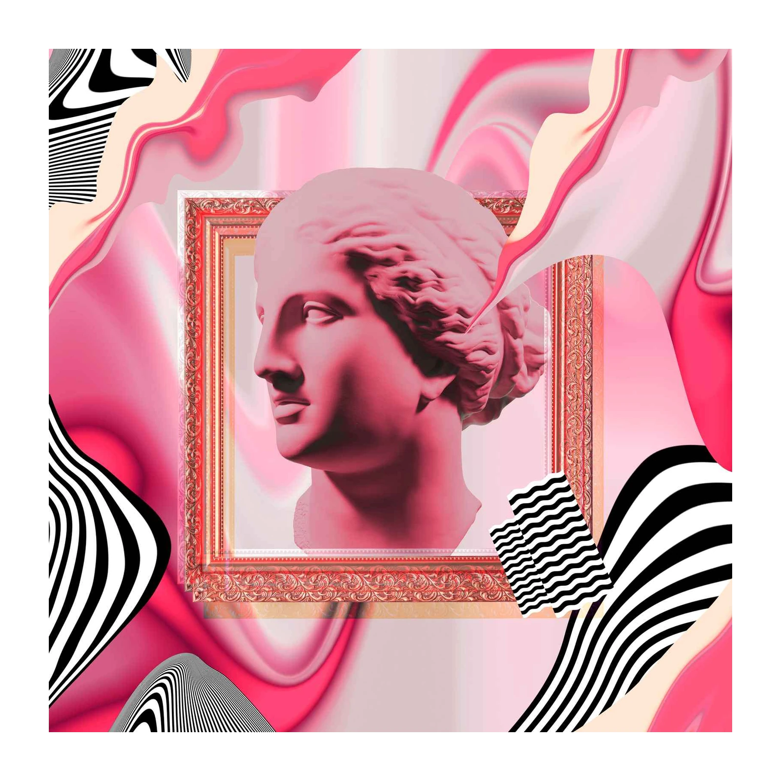 Pink Venus Abstract Collage Wall Art