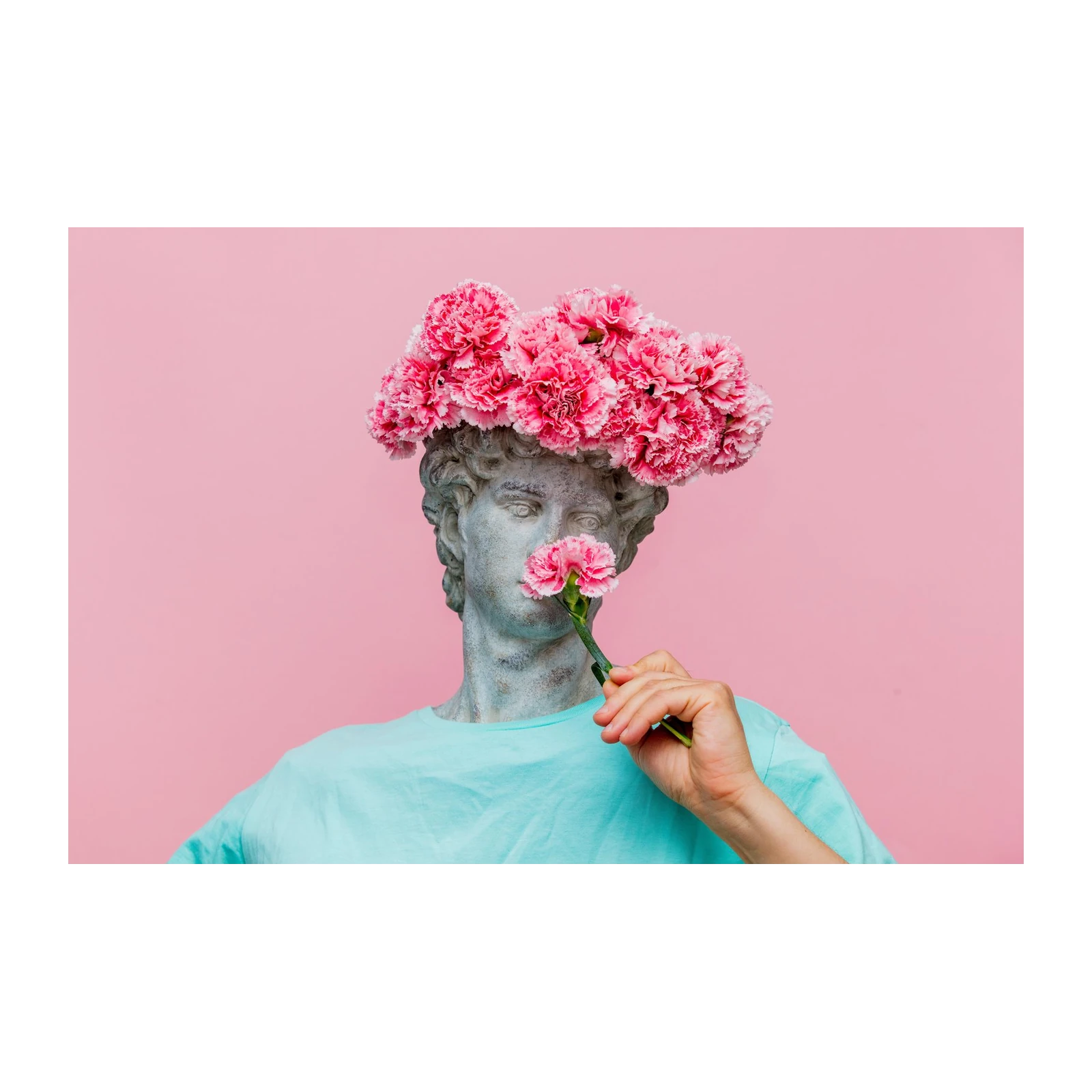 Modern Pink Floral Sculpture Wall Art