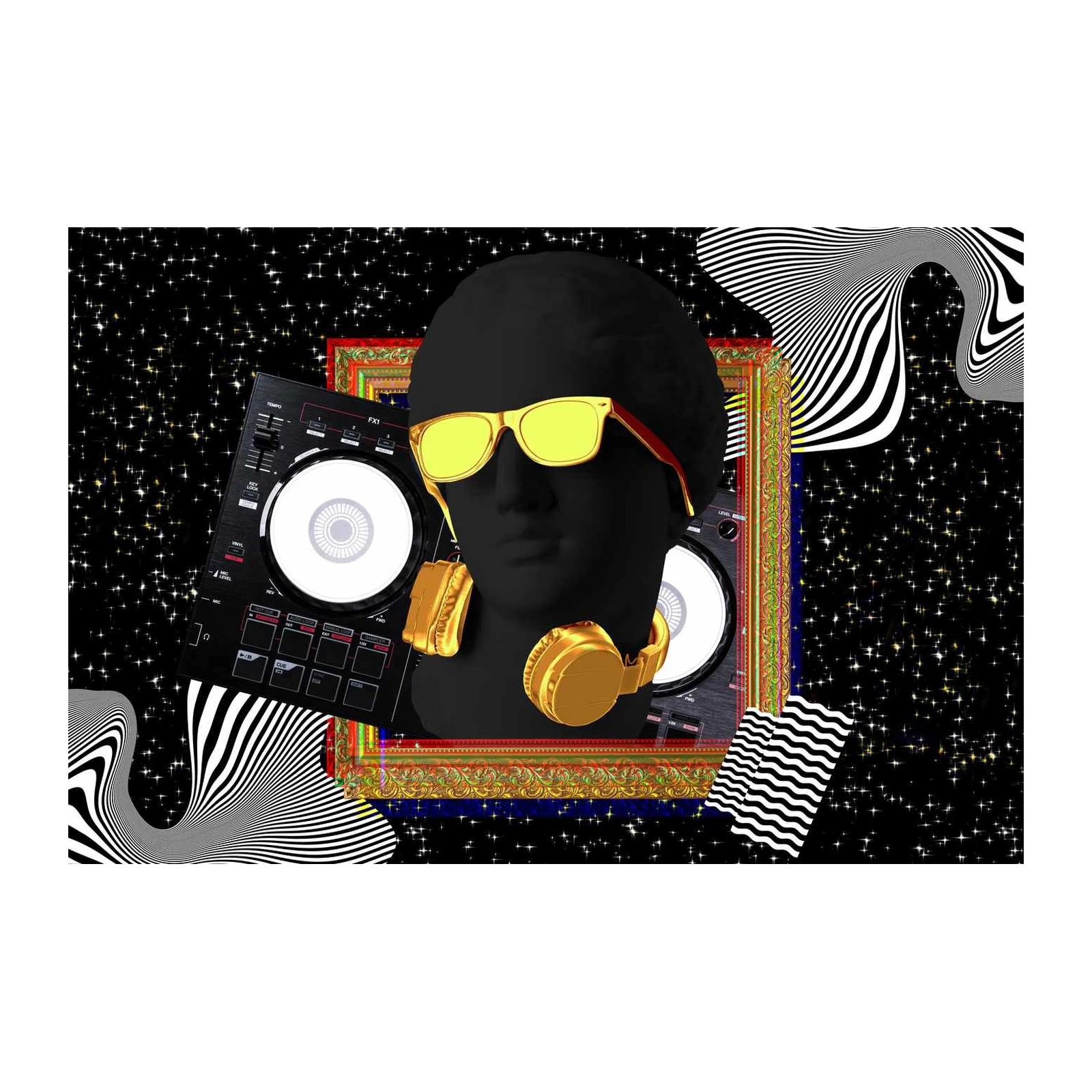 Retro DJ Psychedelic Pop Art Wall Art