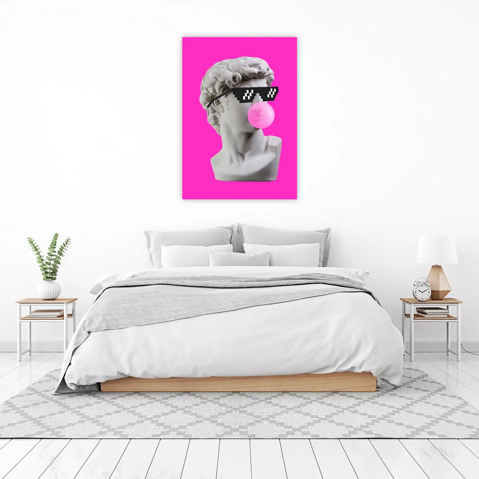Playful David Bust Bubblegum Cool Wall Art