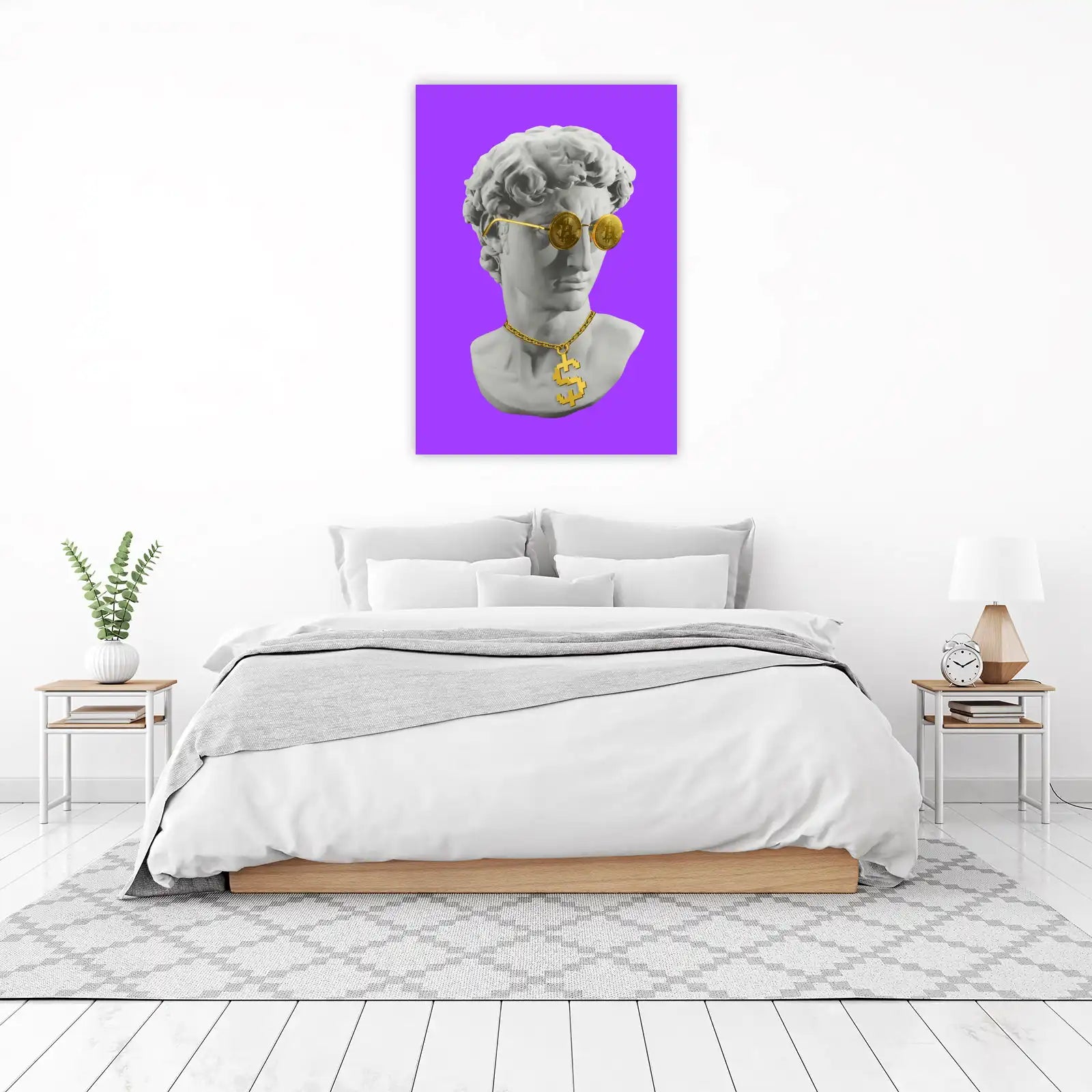 Bitcoin & Crypto Gold Chain Statue Wall Art