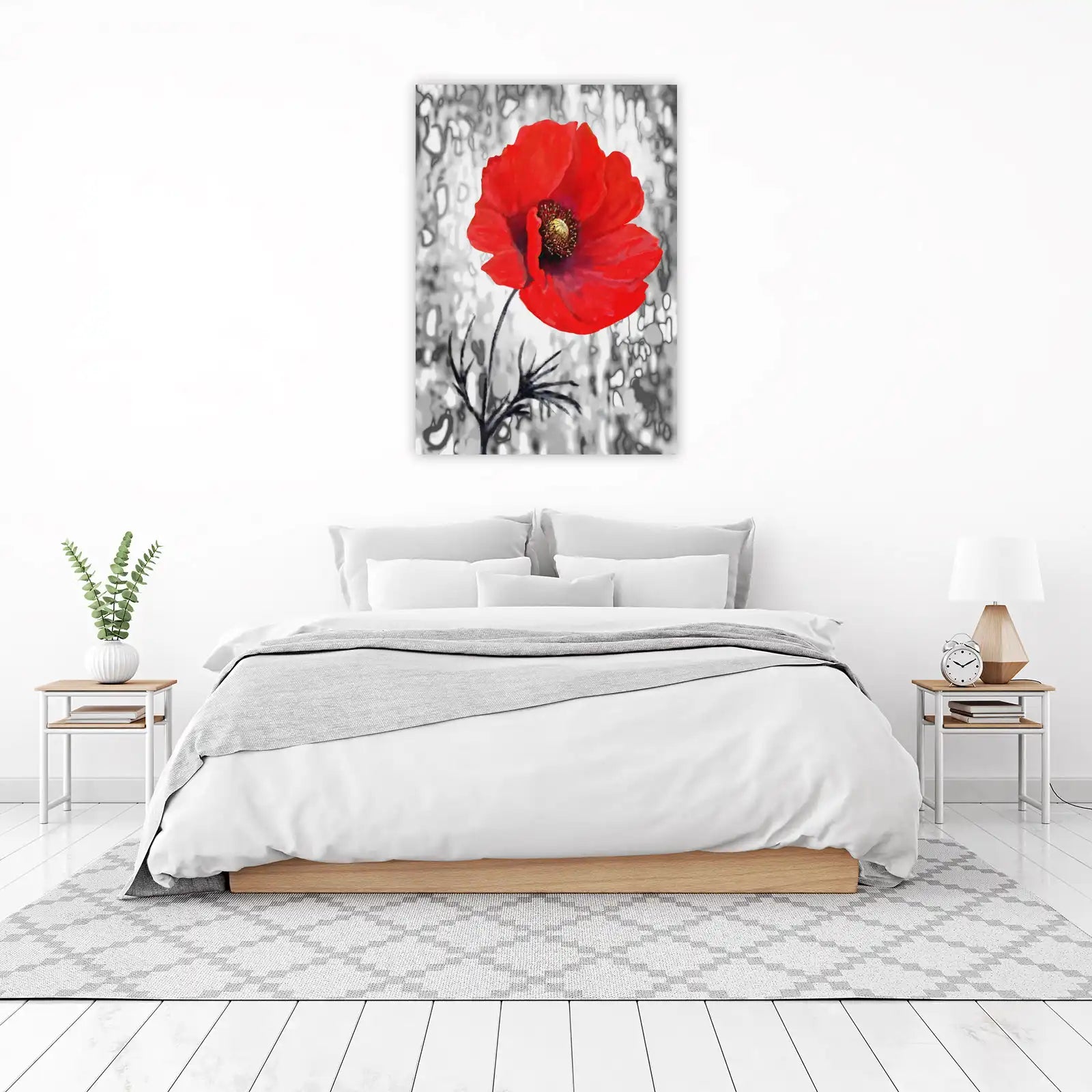 Vibrant Red Poppy Floral Wall Art Art