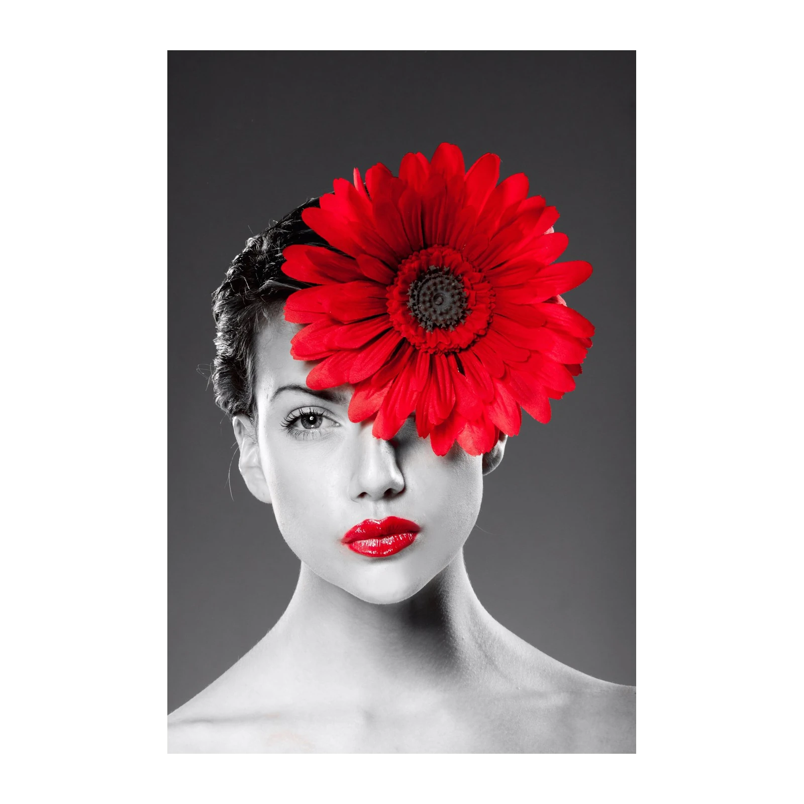 Bold Red Flower Portrait Wall Art