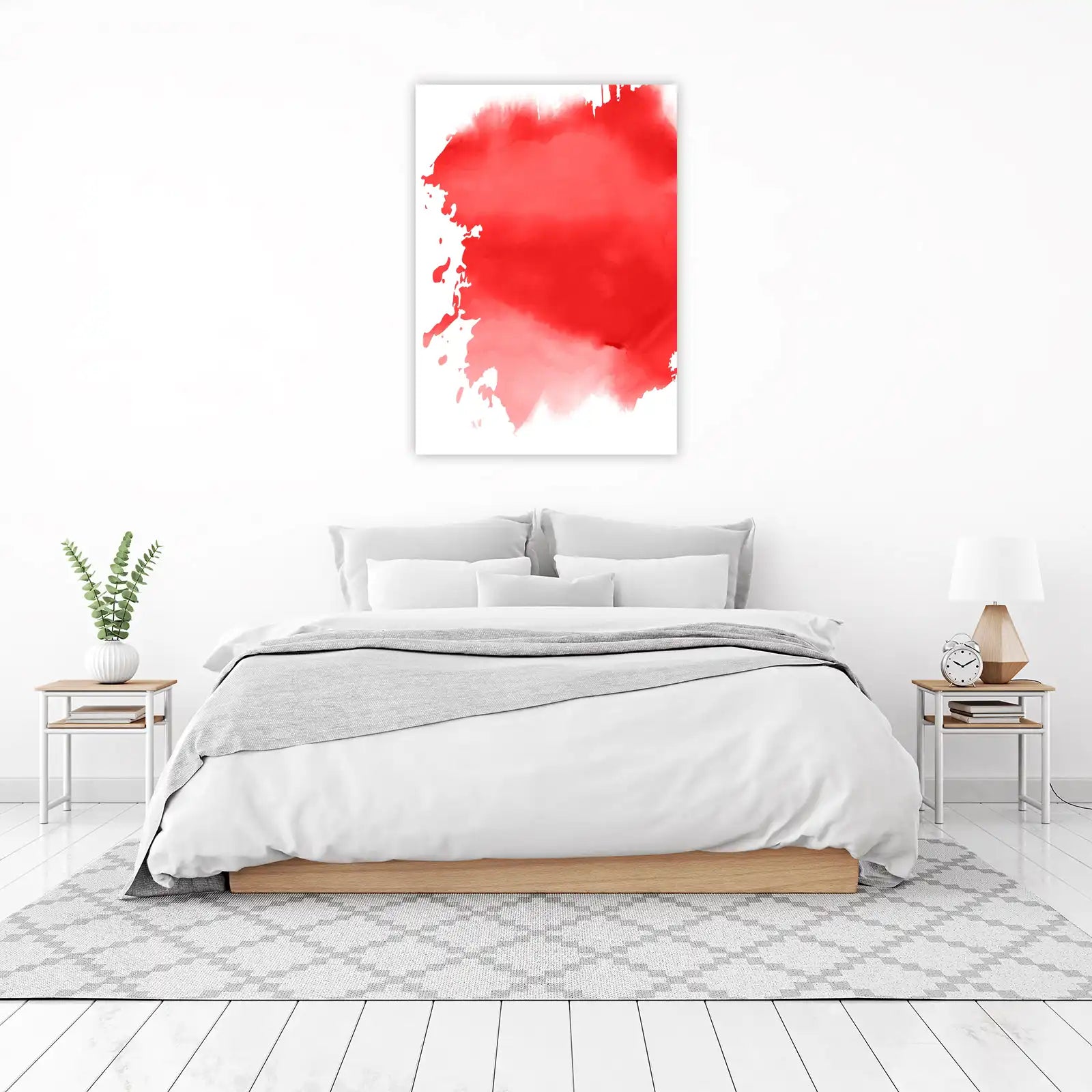 Vibrant Red Abstract Splash Wall Art