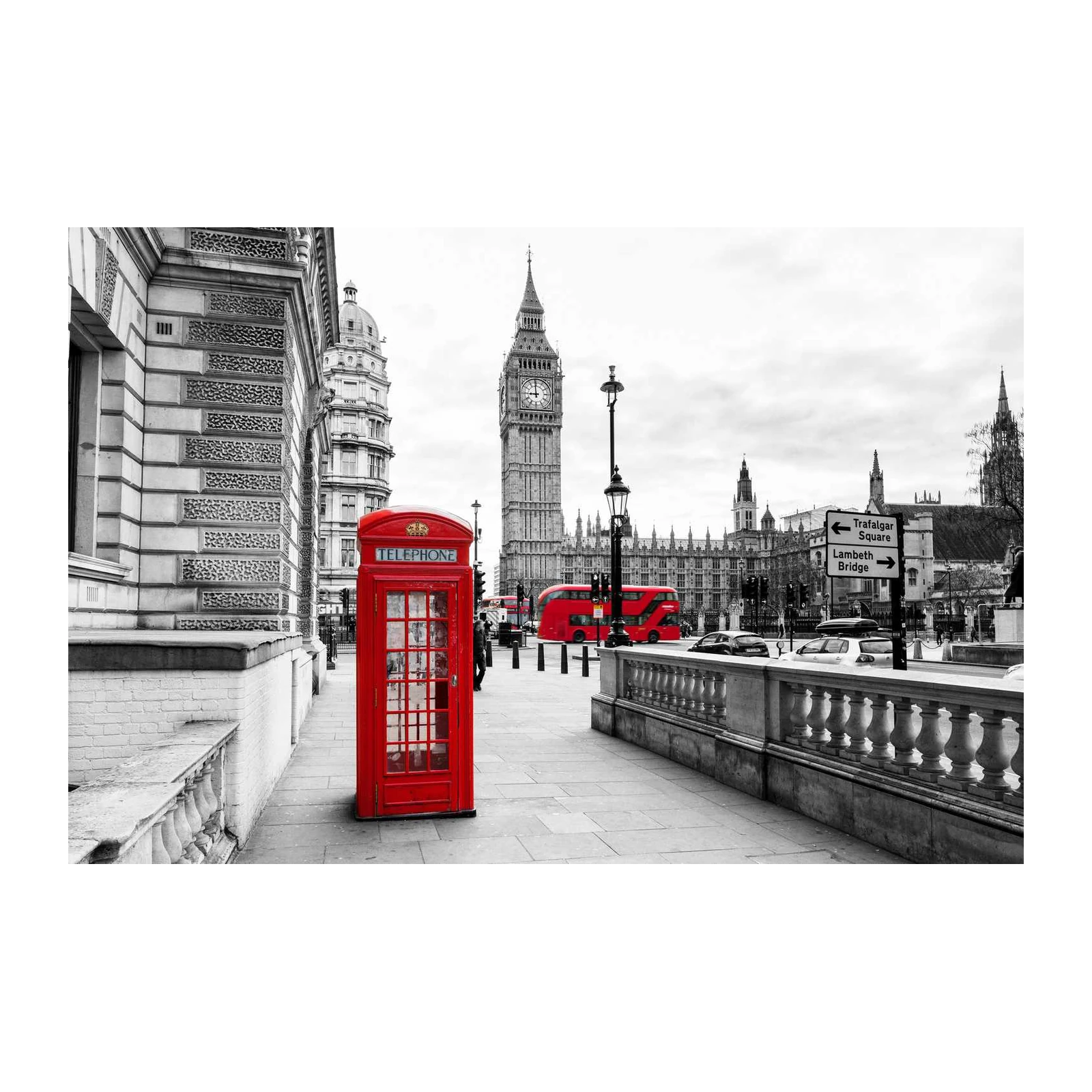 Iconic London Red Phone Booth Big Ben Wall Art