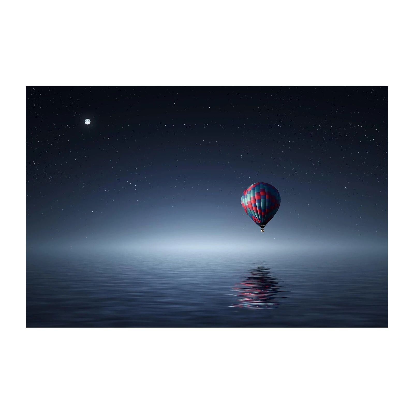 Dreamy Hot Air Balloon Starry Night Wall Art