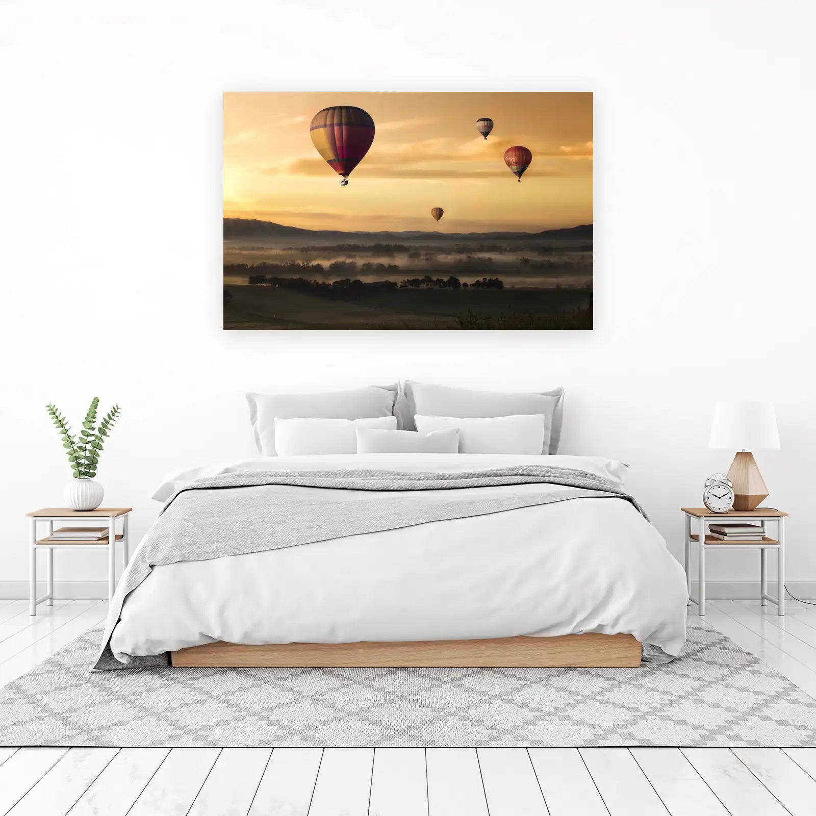 Hot Air Balloons Sunrise Landscape Wall Art
