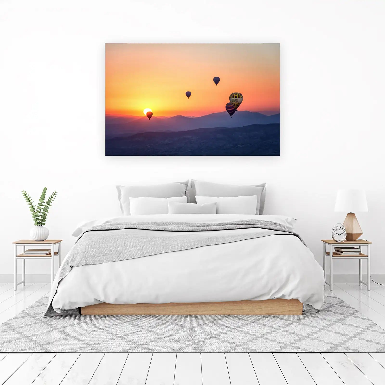 Hot Air Balloons Over Mountains Wall Art