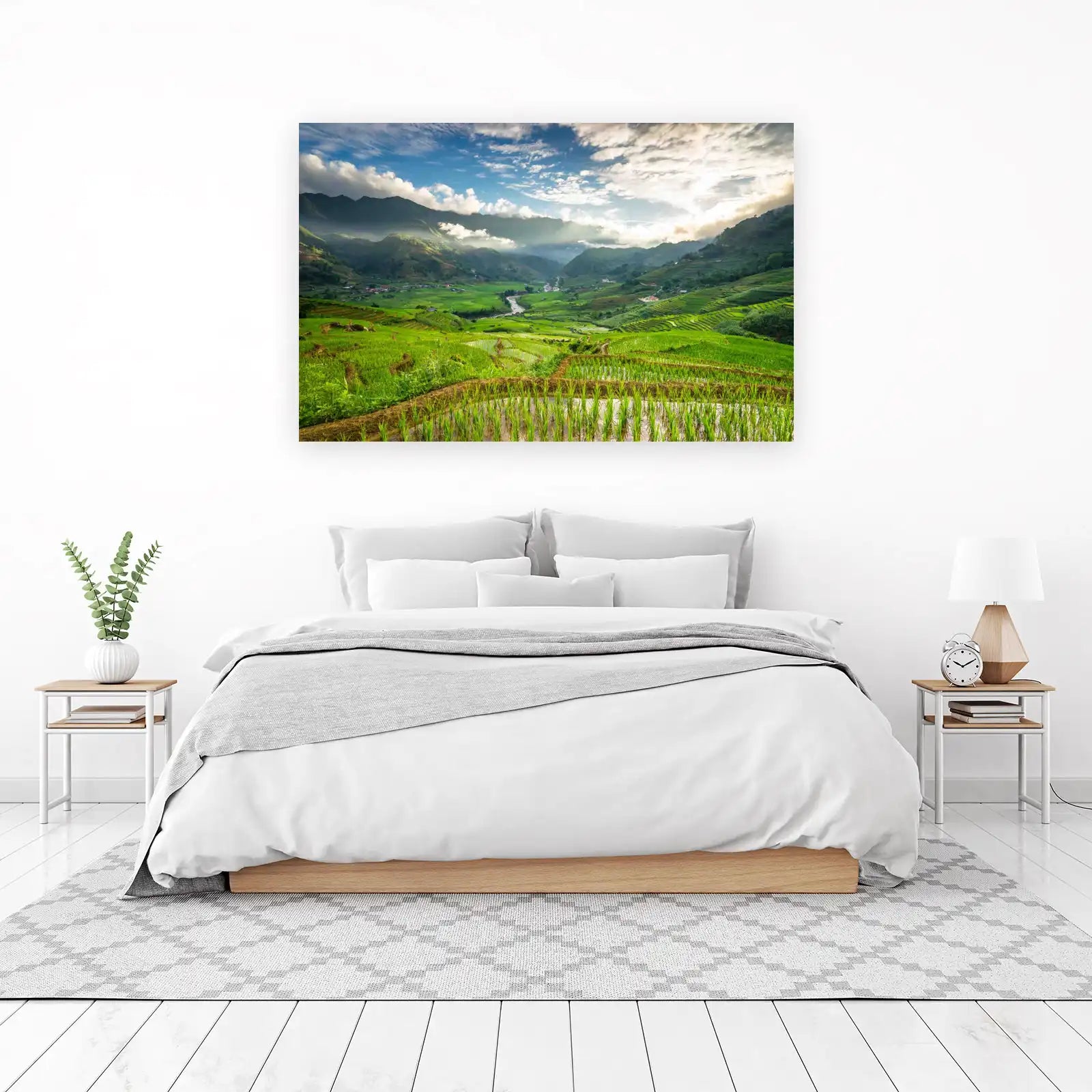 Lush Terraced Rice Fields Landscape Wall Art