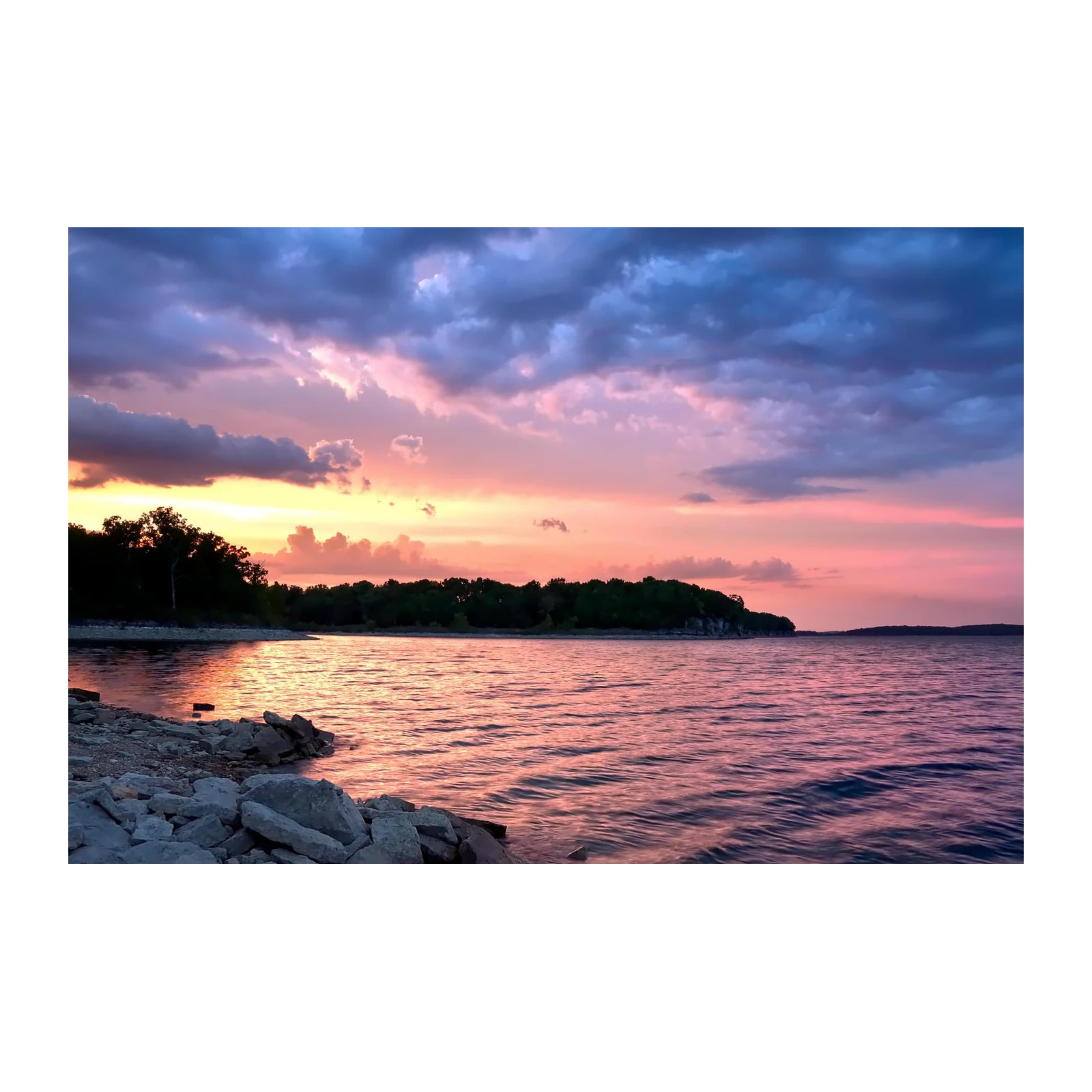 Serene Sunset Lake Wall Art