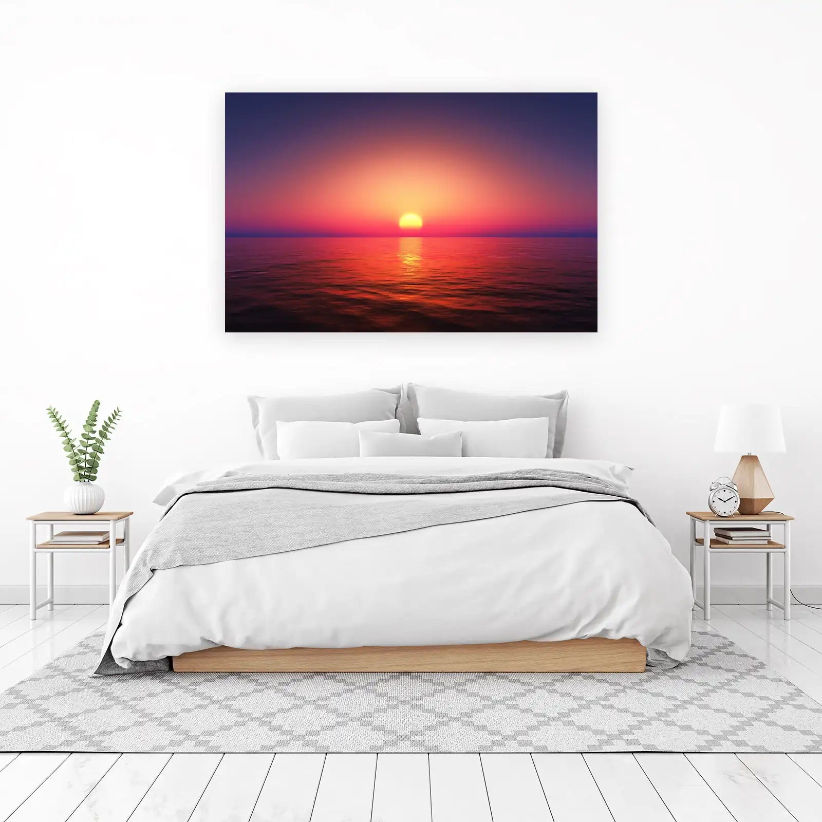 Vibrant Sunset Ocean Wall Art Wall Art