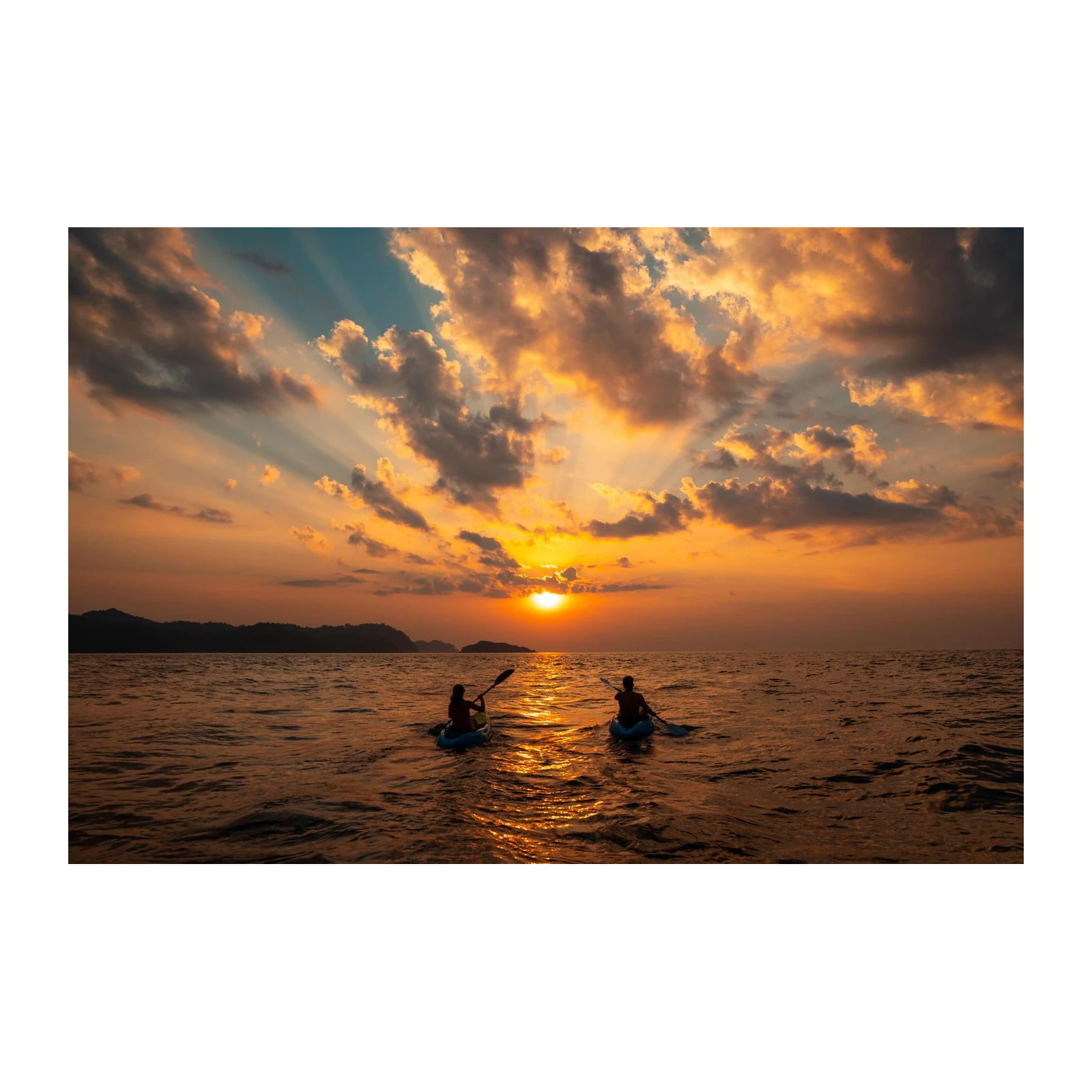 Kayaking Sunset Ocean Serenity Wall Art