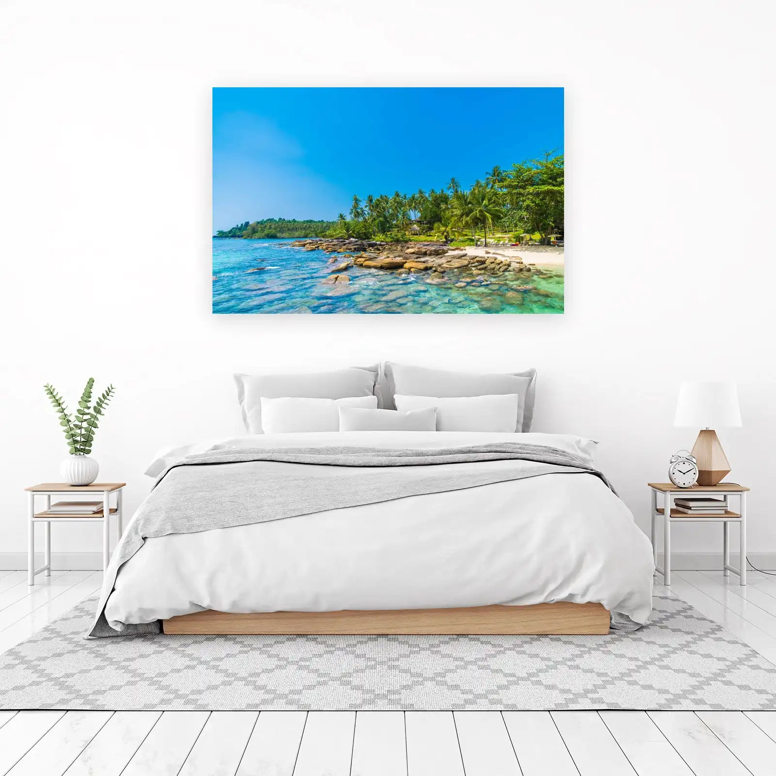 Tropical Paradise Beach Palm Trees Wall Art