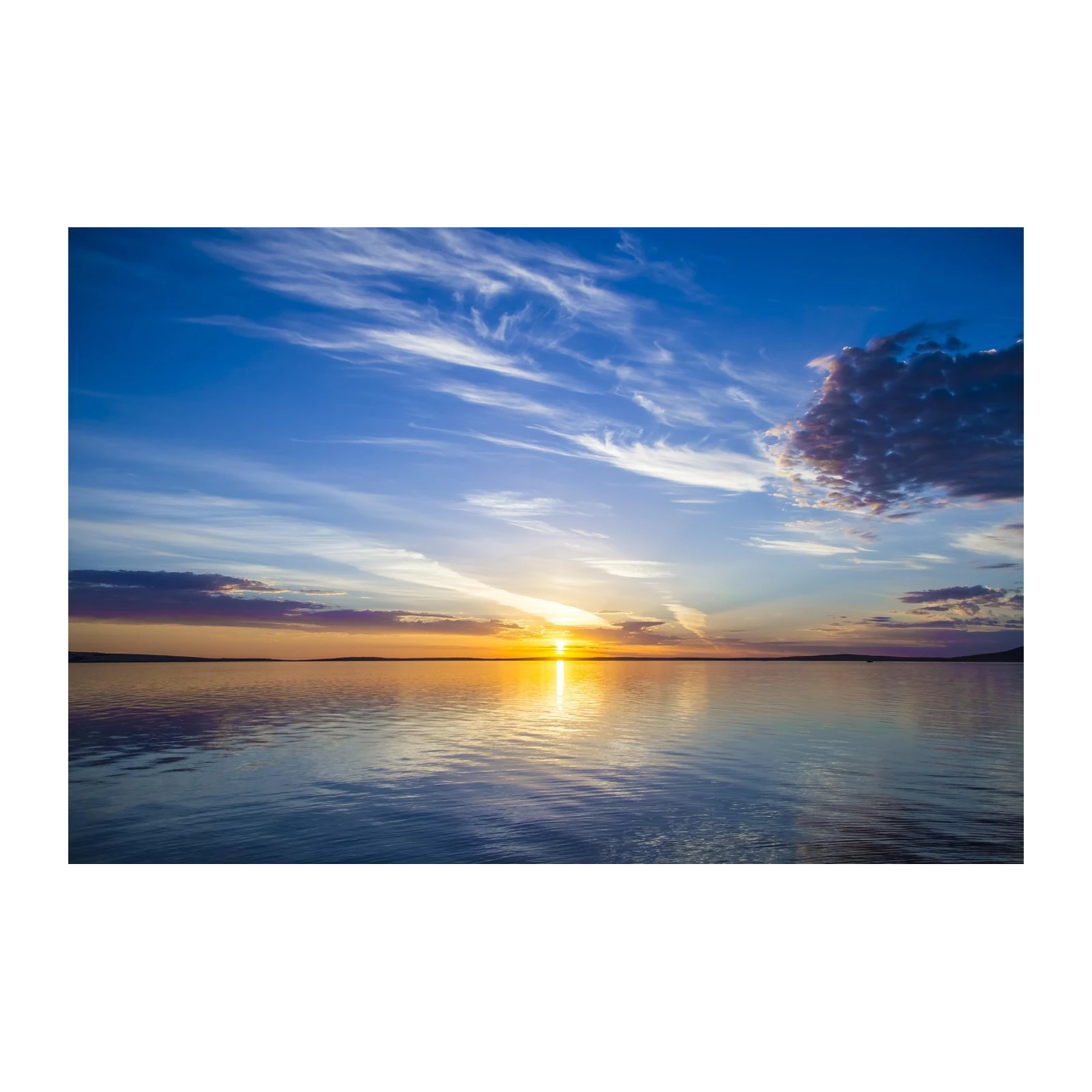 Serene Sunset Lake Landscape Wall Art