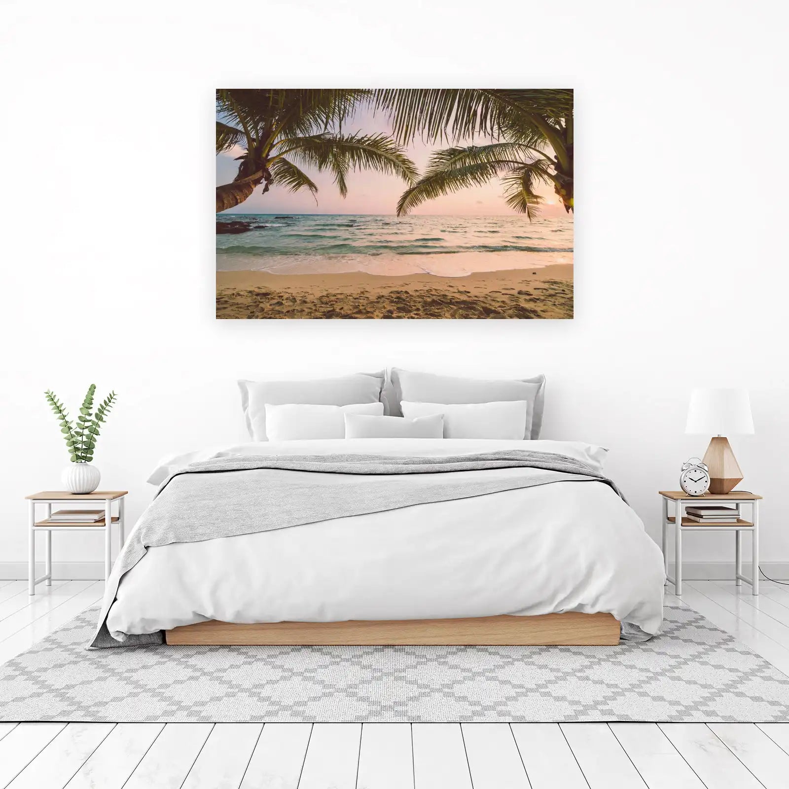 Tranquil Palm Beach Sunset Wall Art