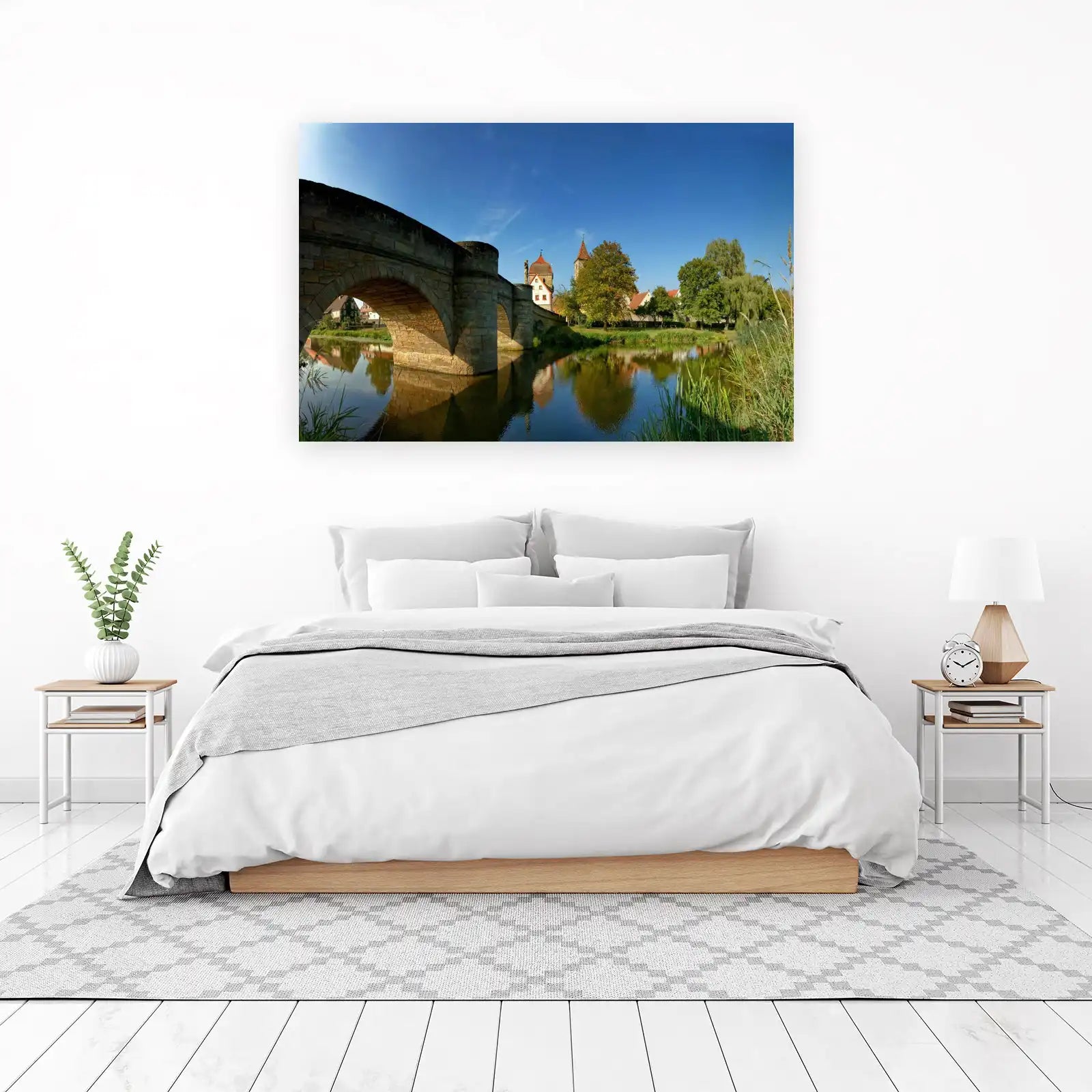 Historic European Bridge Landscape Wall Art