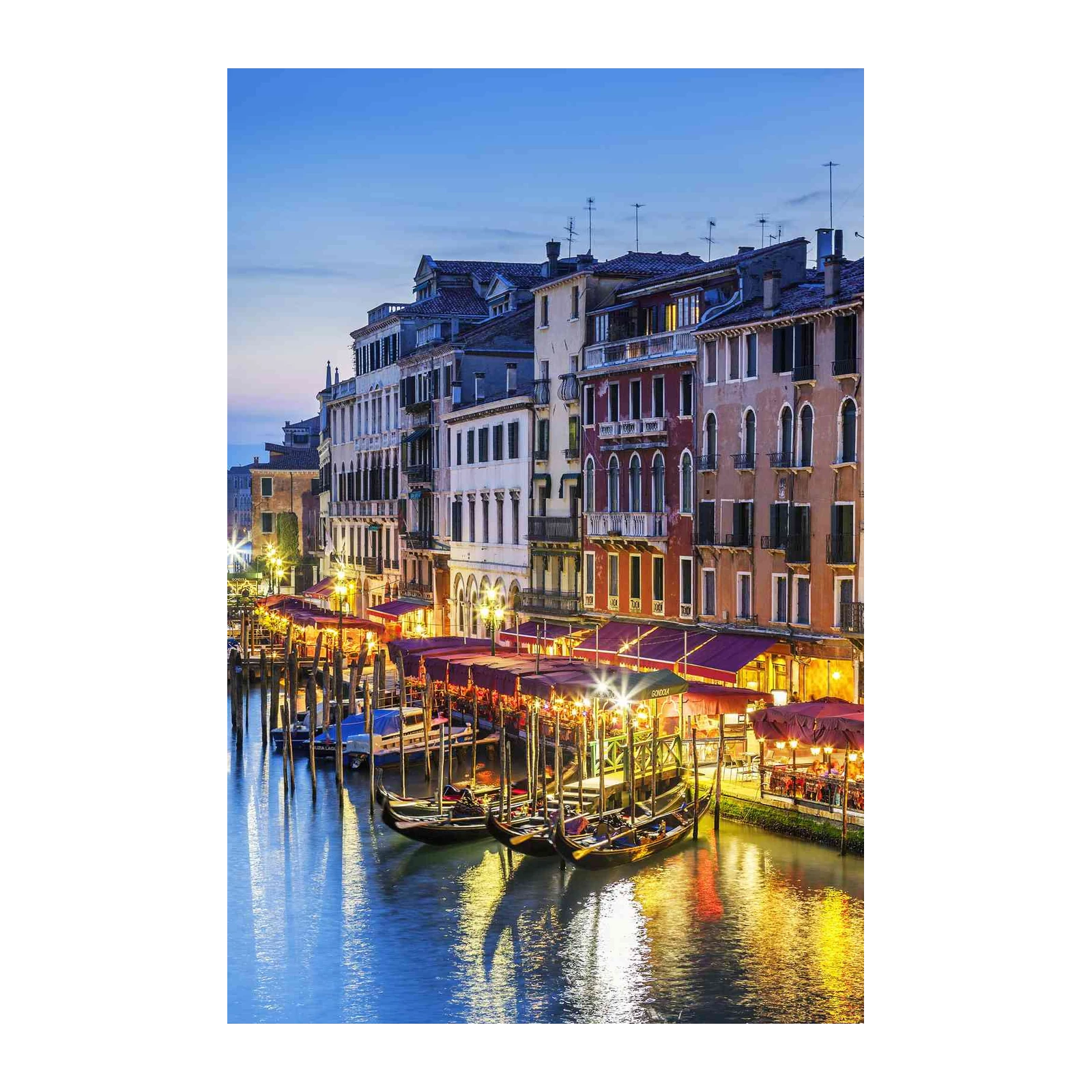 Venice Canal Gondolas Twilight Wall Art