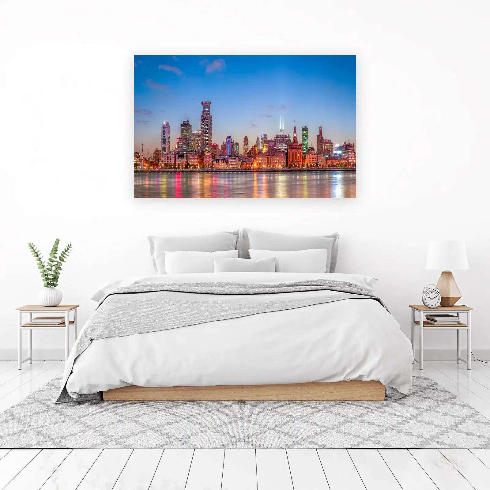 Shanghai Skyline at Dusk Wall Art