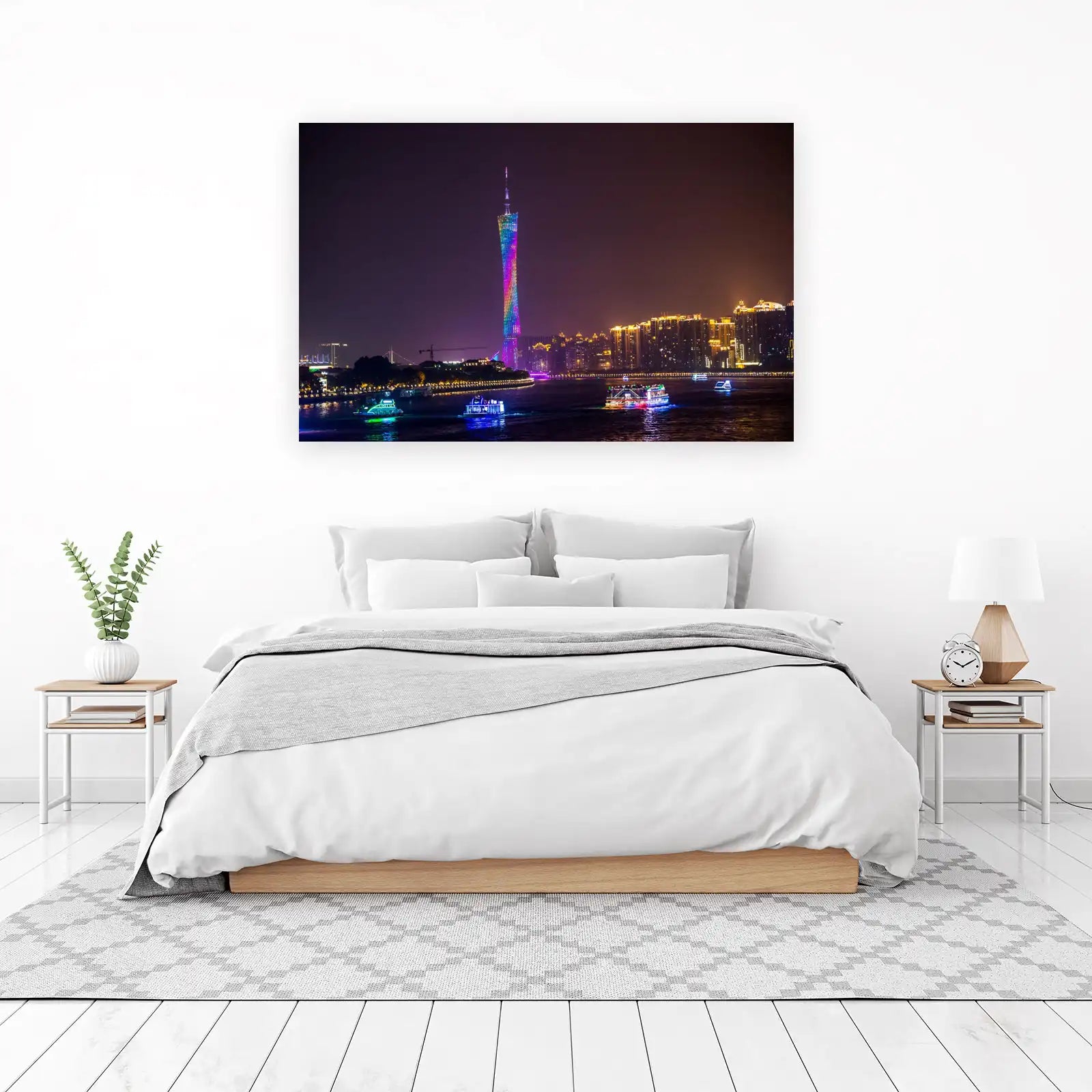 Vibrant City Skyline & Tower Wall Art