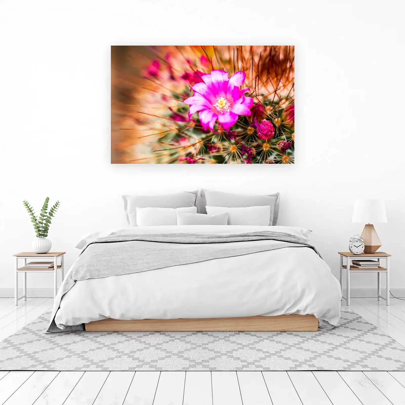 Vibrant Pink Cactus Bloom Wall Art