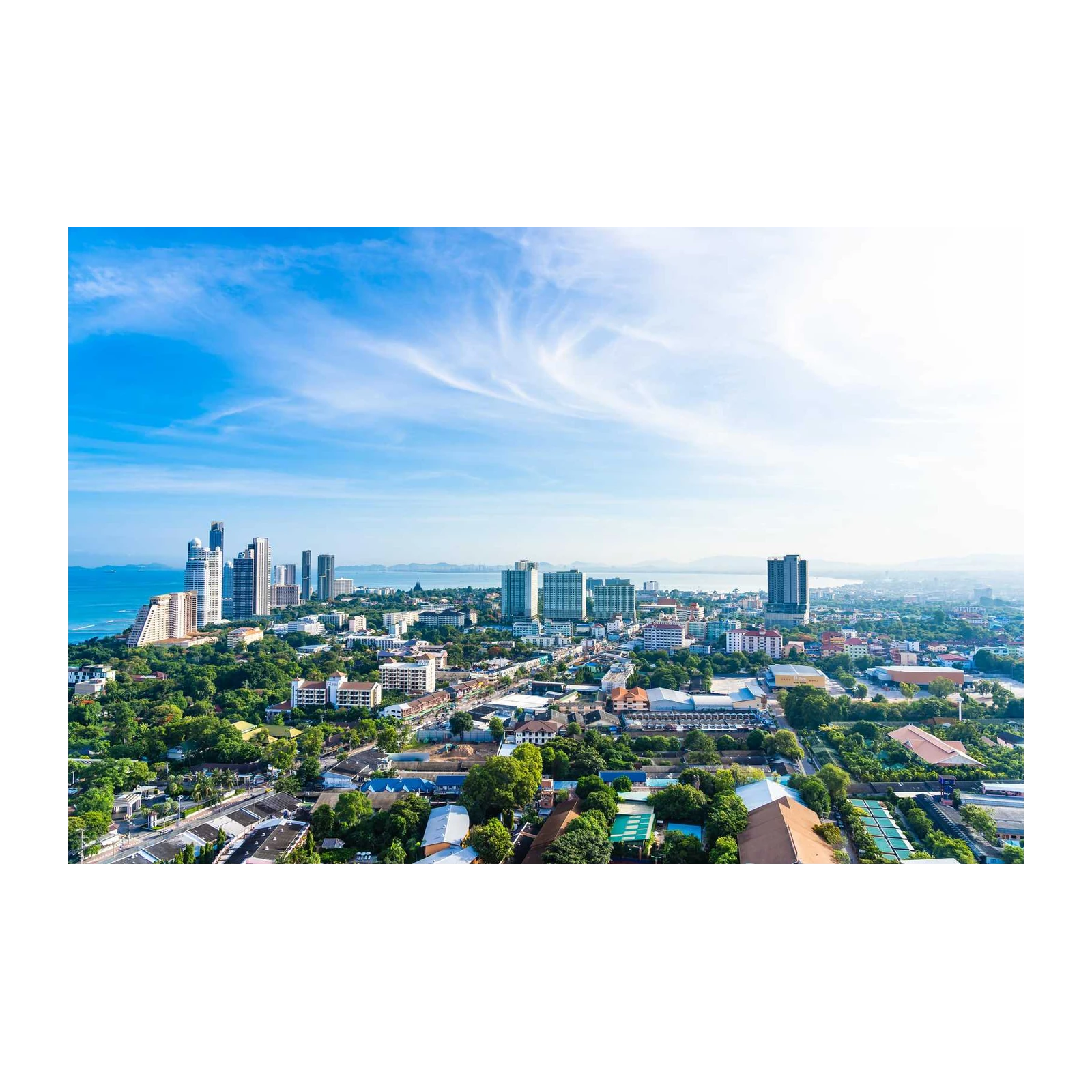 Vibrant Cityscape & Ocean View Wall Art