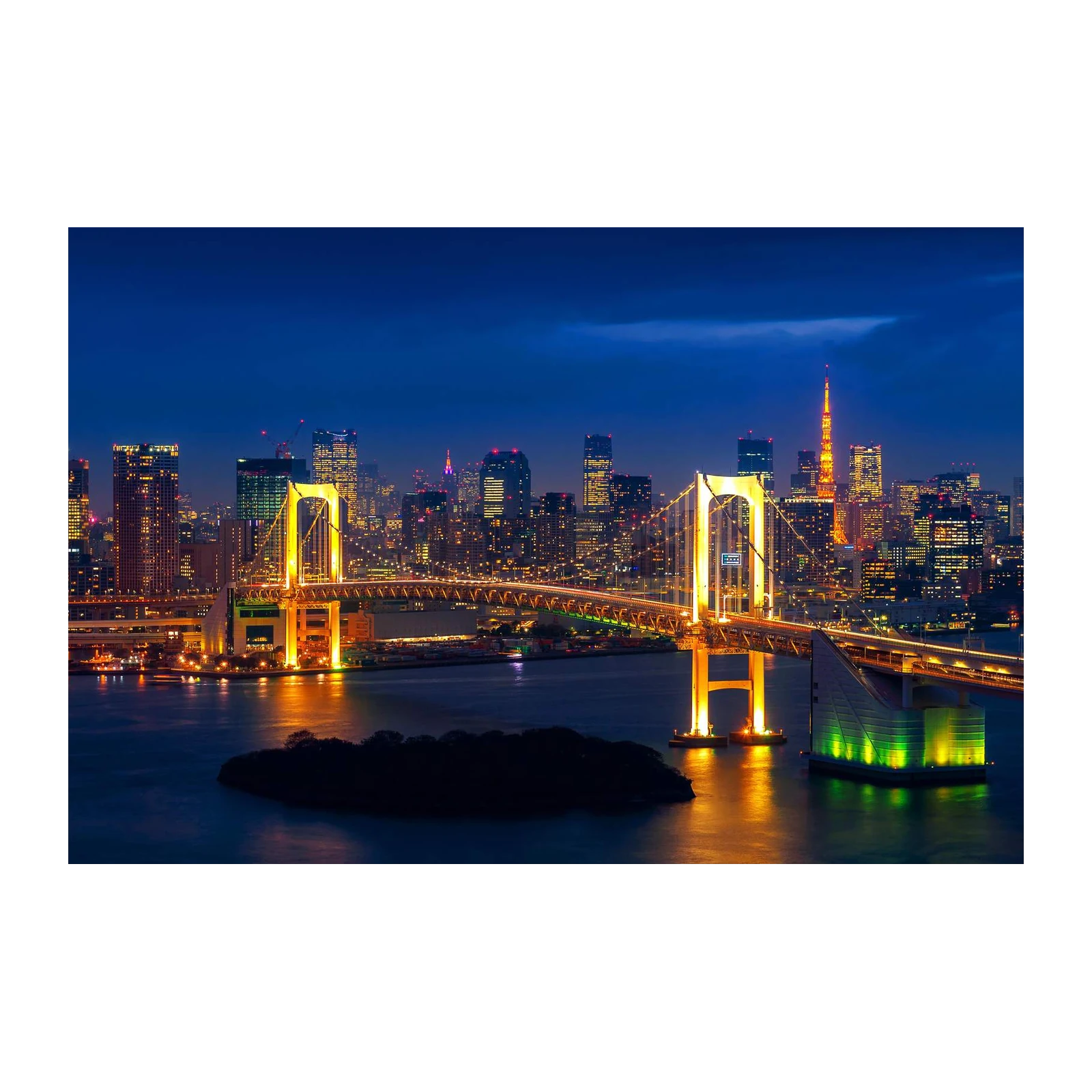 Tokyo Rainbow Bridge Nightscape Wall Art