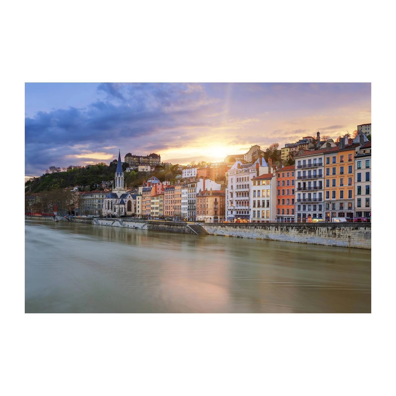 Lyon Riverside Cityscape Wall Art